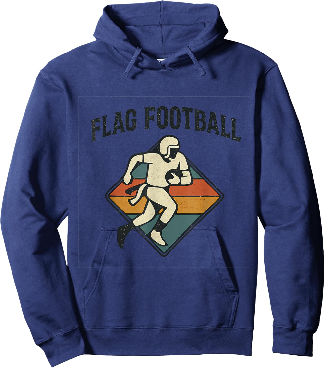 Retro Flag Football Enthusiast Hoodie - Hoodie | Navy
