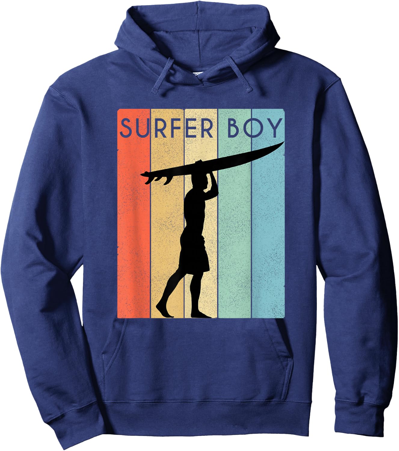 Surfer Boy Surf Illustration/Surf Boy Throwback Hoodie - Hoodie | Navy