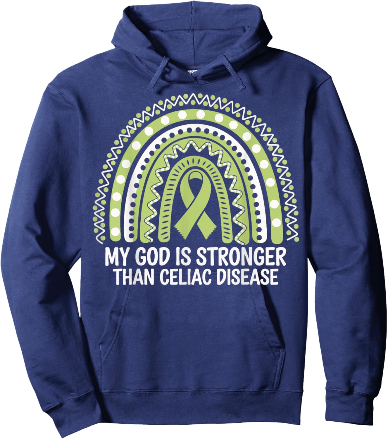 My God Is Stronger Than Celiac Disease Hoodie - Hoodie | Navy