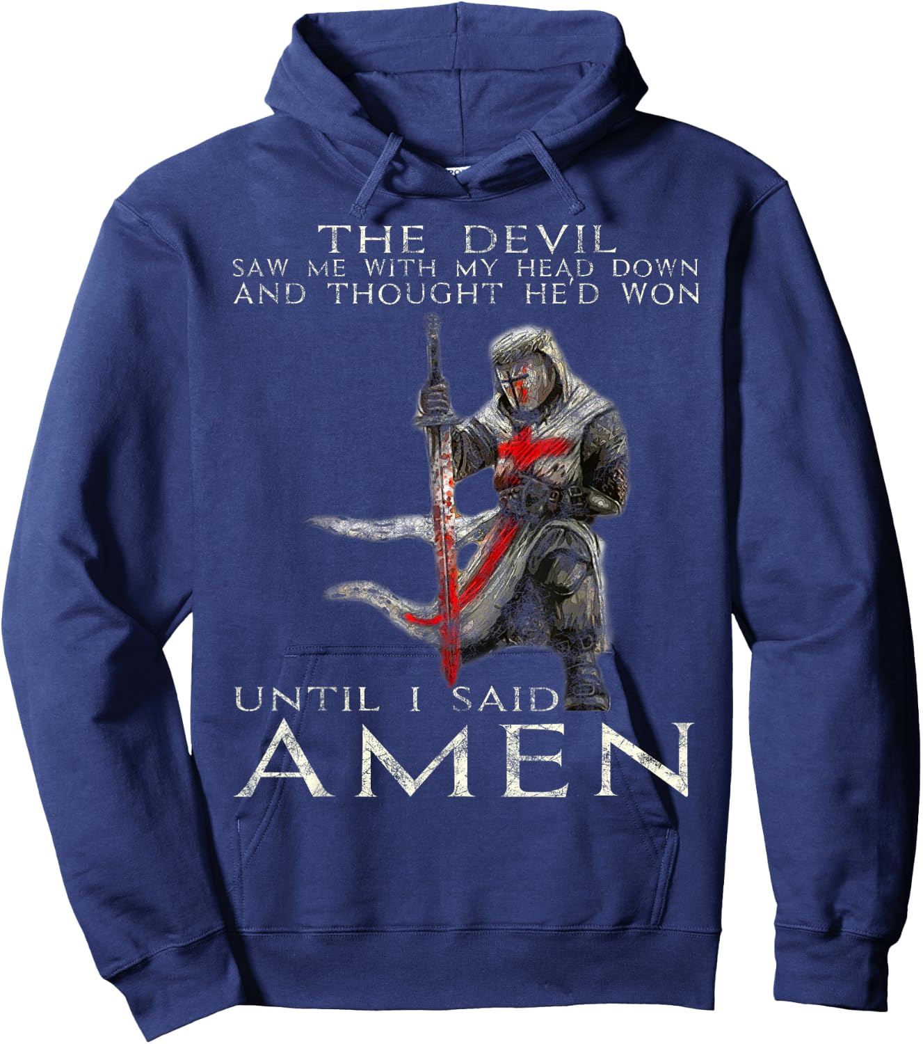 The Crusader T Shirt - The Devil Saw Me - Knight Templar Hoodie - Hoodie | Navy