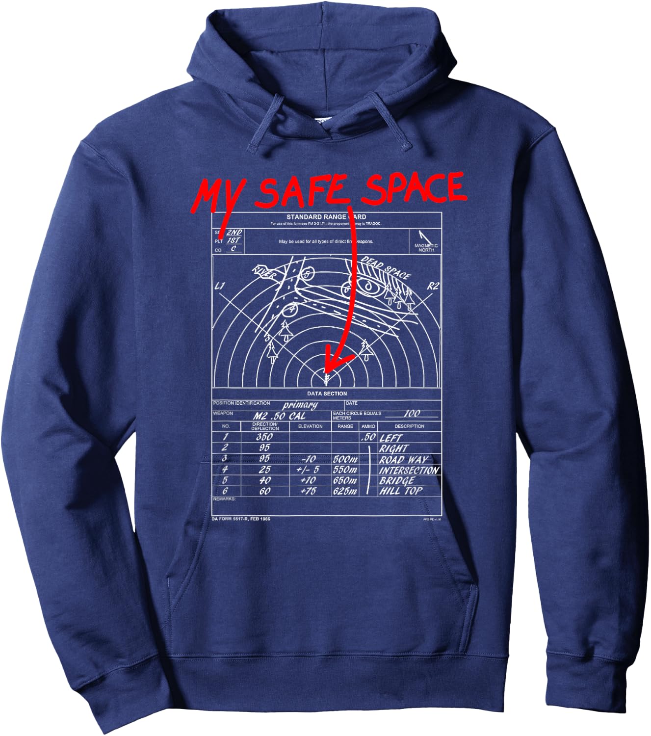 My Safe Space - Range Card Shirt Hoodie - Hoodie | Navy