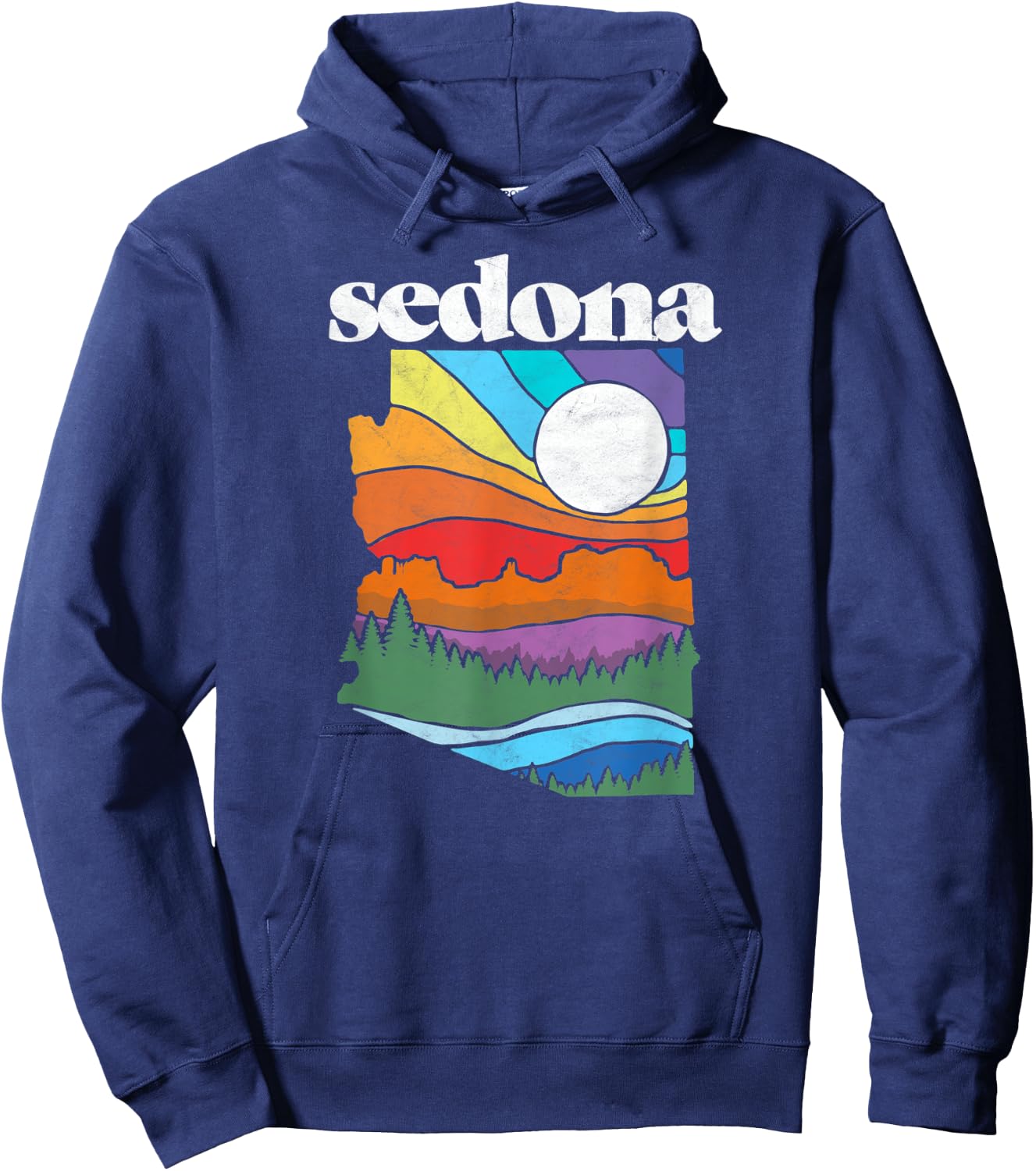 Sedona Arizona Vintage Nature Design Outdoor Graphic Hoodie - Hoodie | Navy
