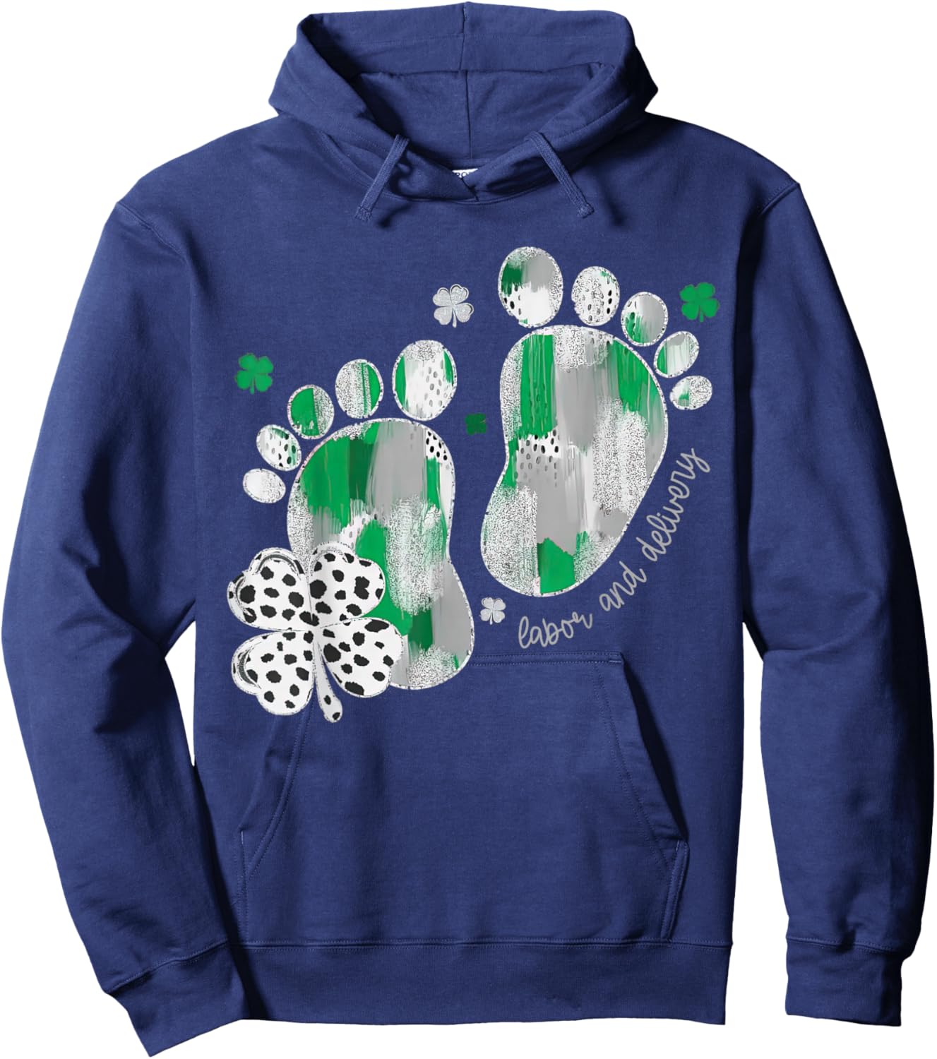 Labor and Delivery Nurse, L&D Saint Patrick’s Day,NICU Nurse Hoodie - Hoodie | Navy