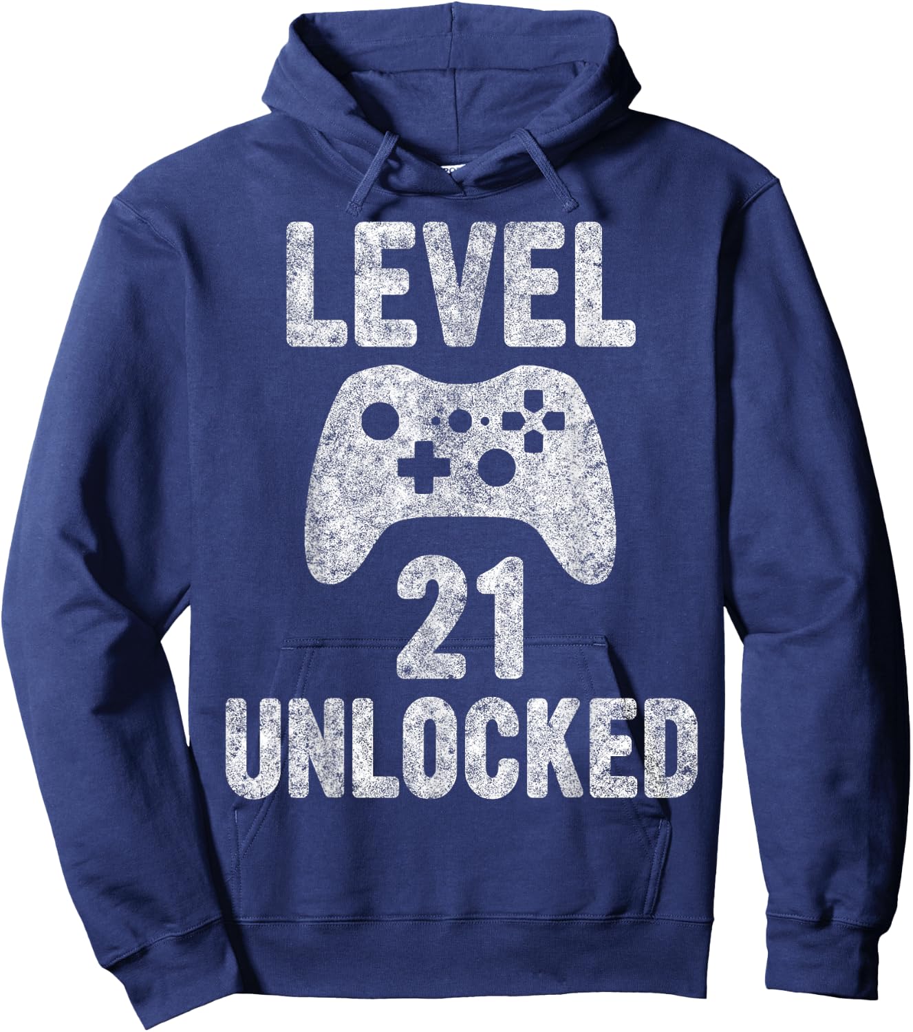 Cute Video Gamer 21th Birthday Gift Funny Level 21 Unlocked Hoodie - Hoodie | Navy