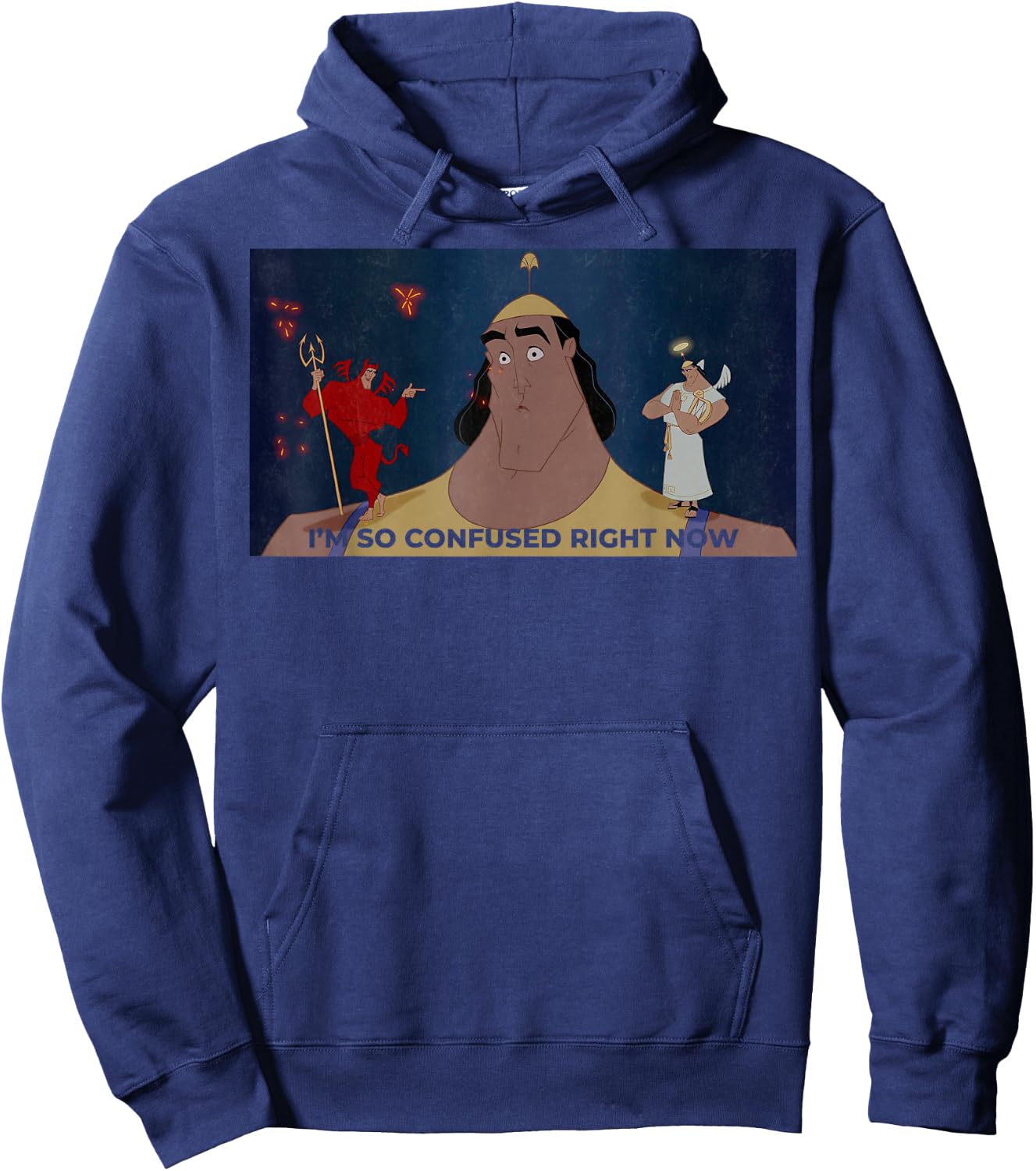 Disney Emperors New Groove Kronk Confused Graphic Hoodie - Hoodie | Navy