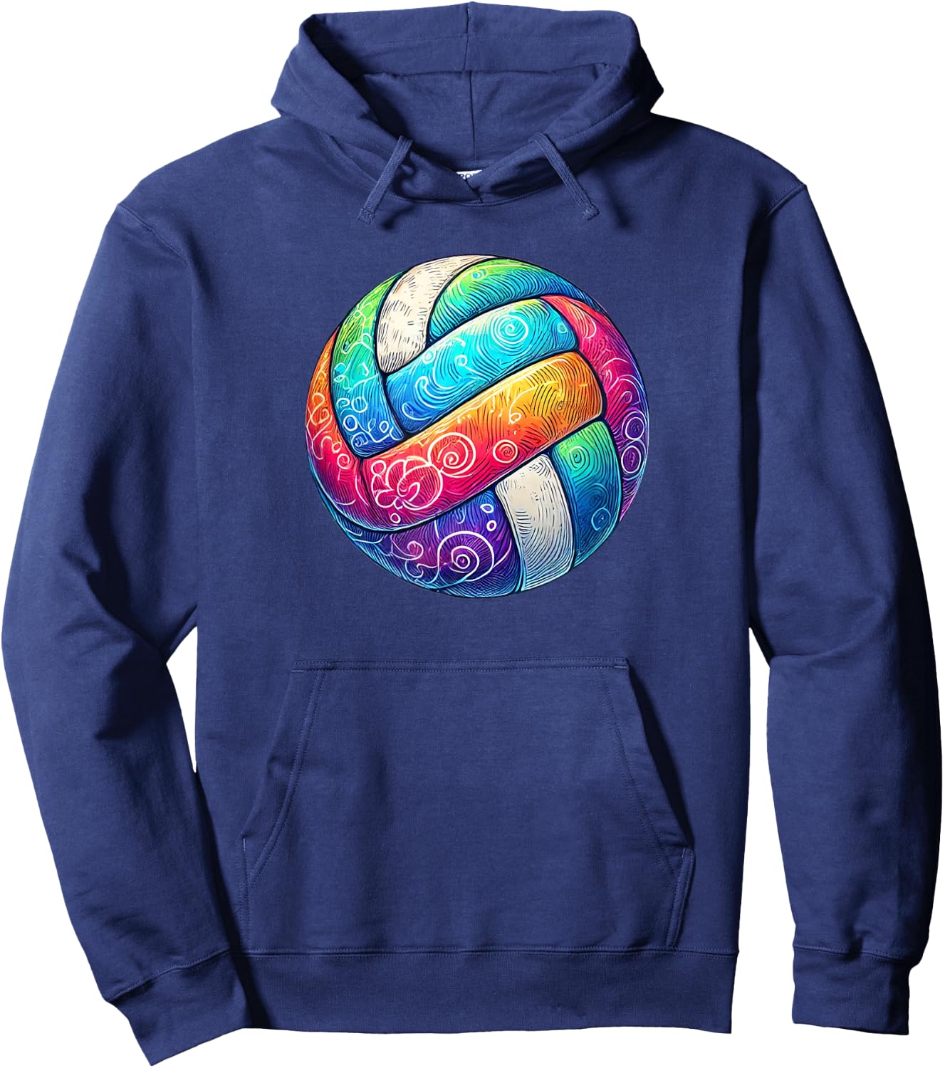Colorful Volleyball Tie Dye Women Teen Girl Player Hoodie - Hoodie | Navy