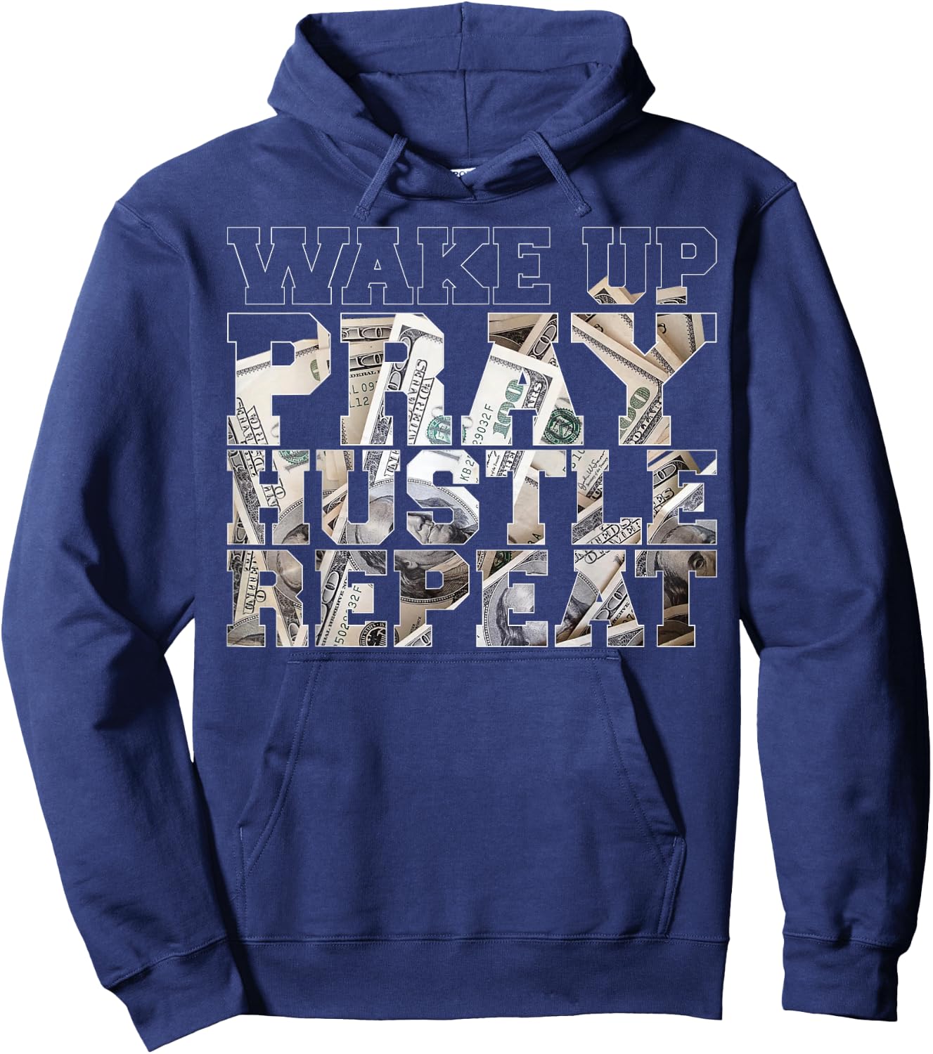Wake Pray Hustle Repeat Entrepreneur Hip Hop Christian God Hoodie - Hoodie | Navy