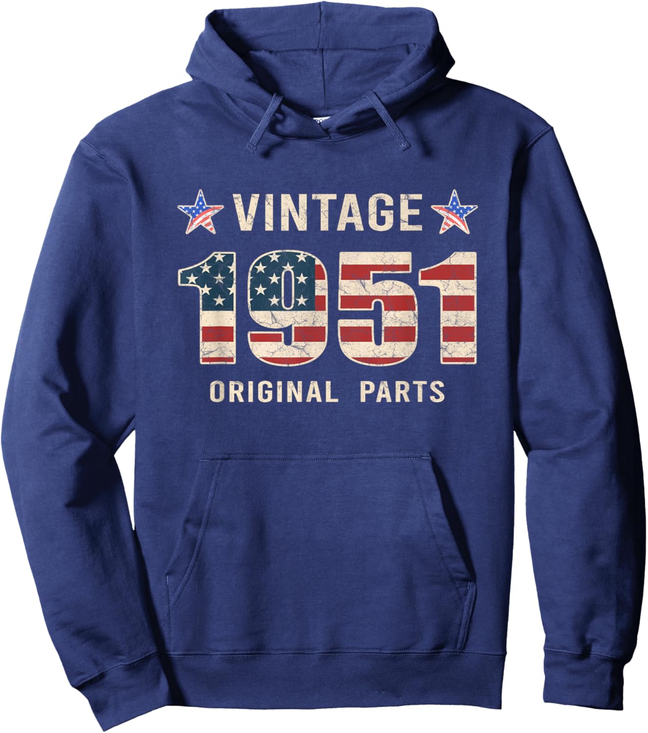 Vintage 1951 Original Parts Shirt 74 Years Old Hoodie - Hoodie | Navy