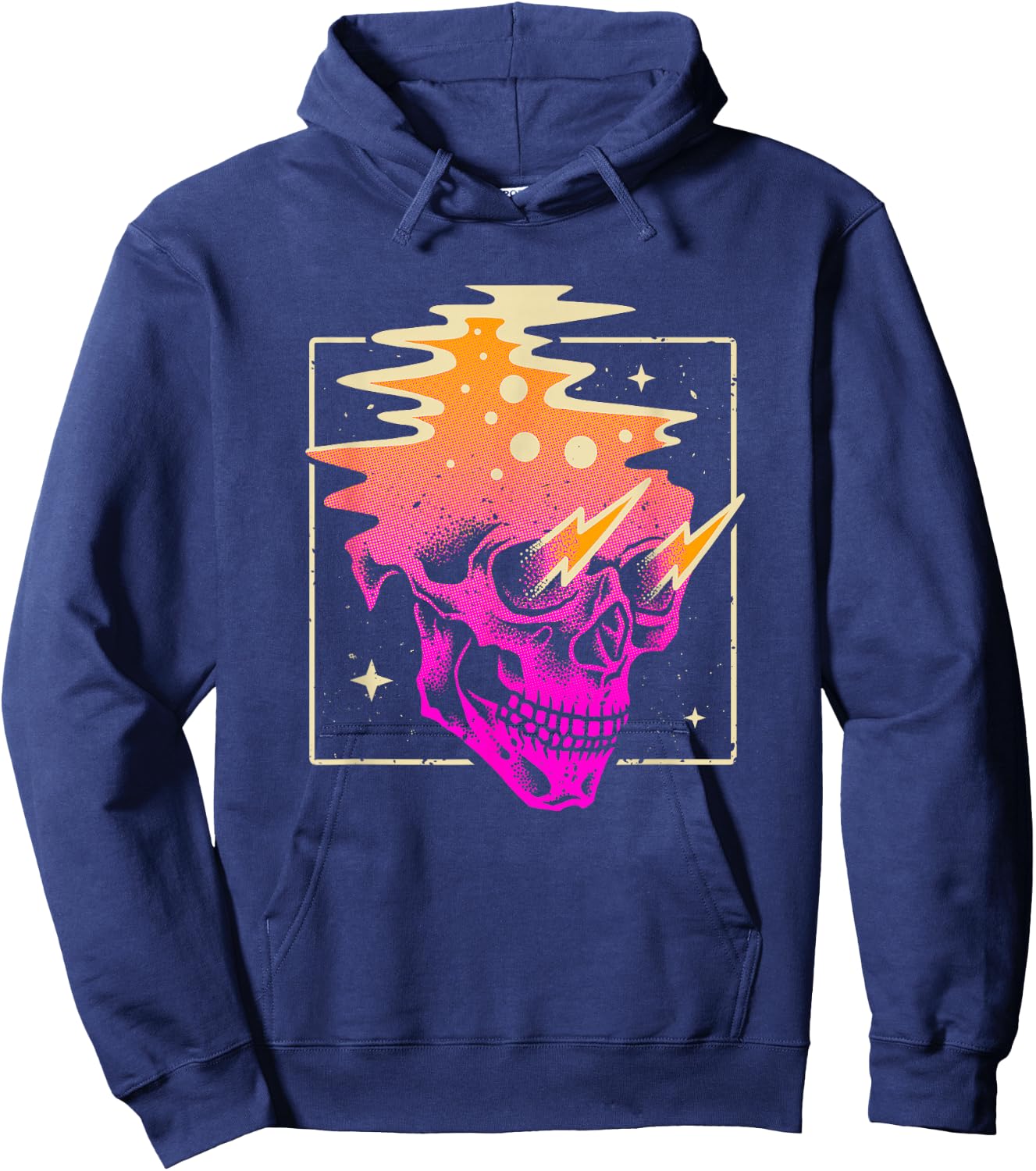 Skull Vaporwave Aesthetic Gothic Pastel Goth Grunge Outfit Hoodie - Hoodie | Navy