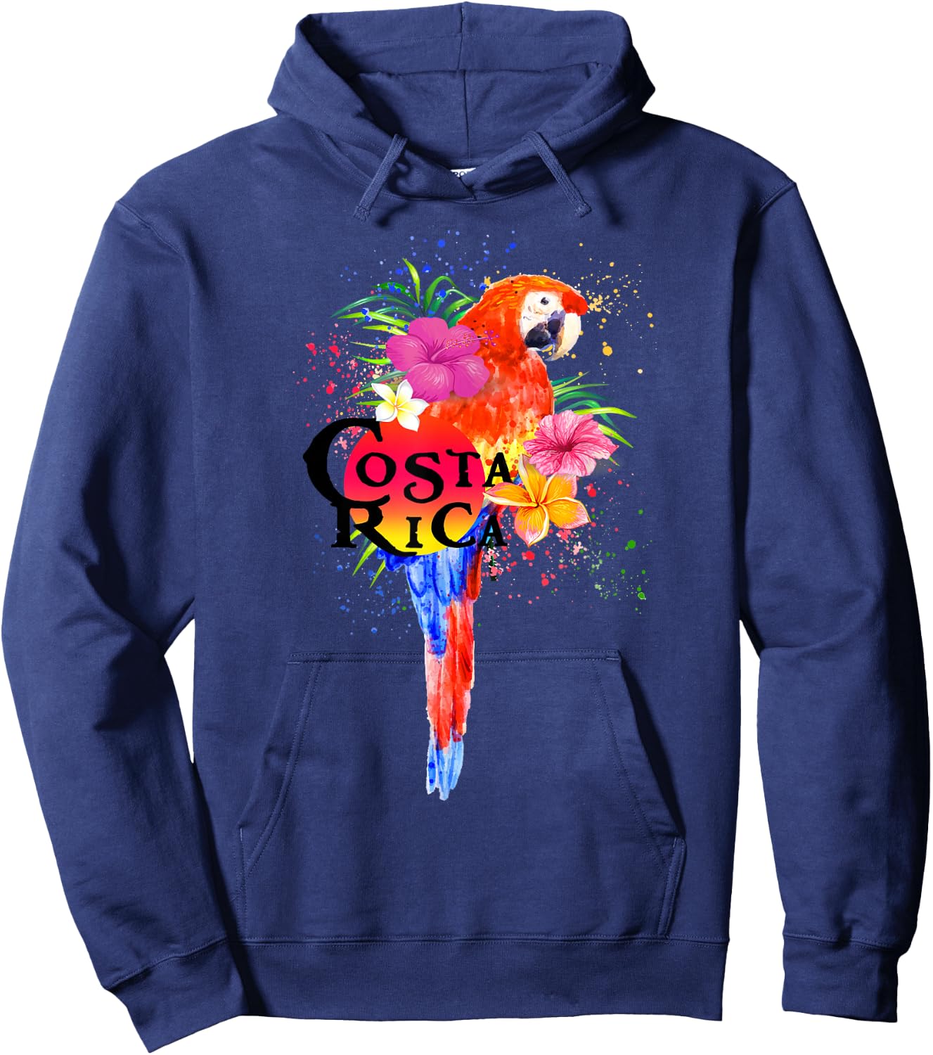 Costa Rica Tropical Parrot Colorful Hoodie - Hoodie | Navy