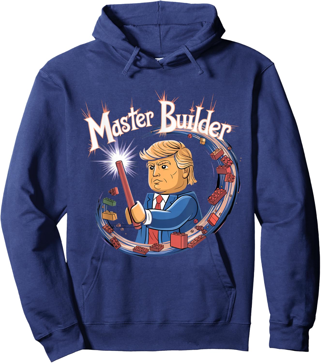 Funny Trump Master Builder Building Blocks Gift Hoodie - Hoodie | Navy