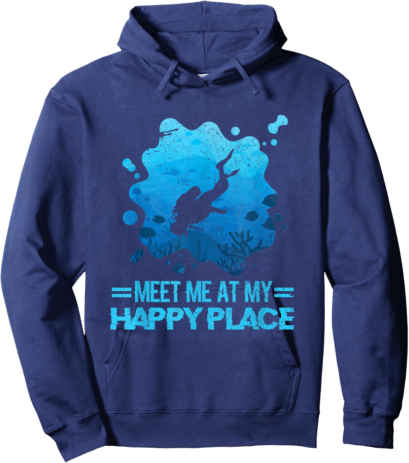 Happy Place Scuba Diving Ocean Freediving Sea Dive Shirt Hoodie - Hoodie | Navy