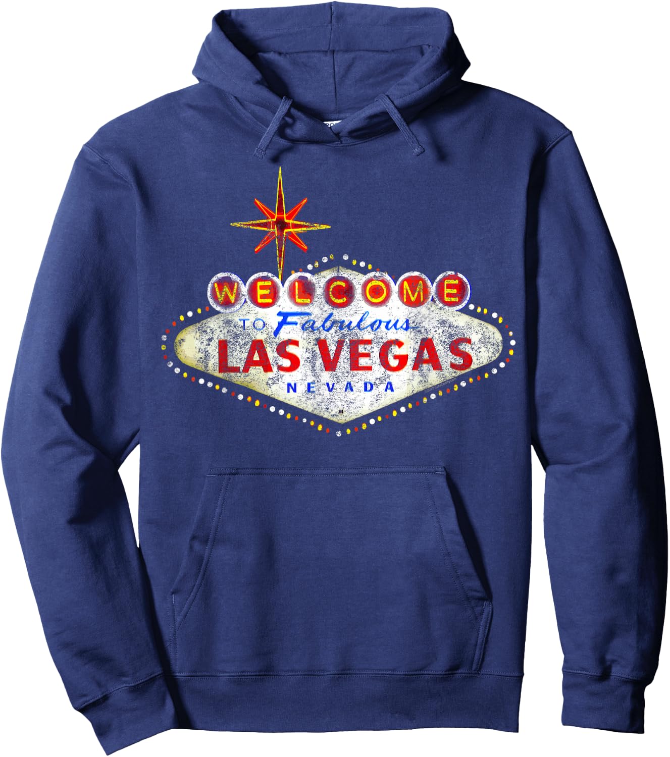 Welcome to Las Vegas Nevada Vintage Sign Souvenir Hoodie - Hoodie | Navy