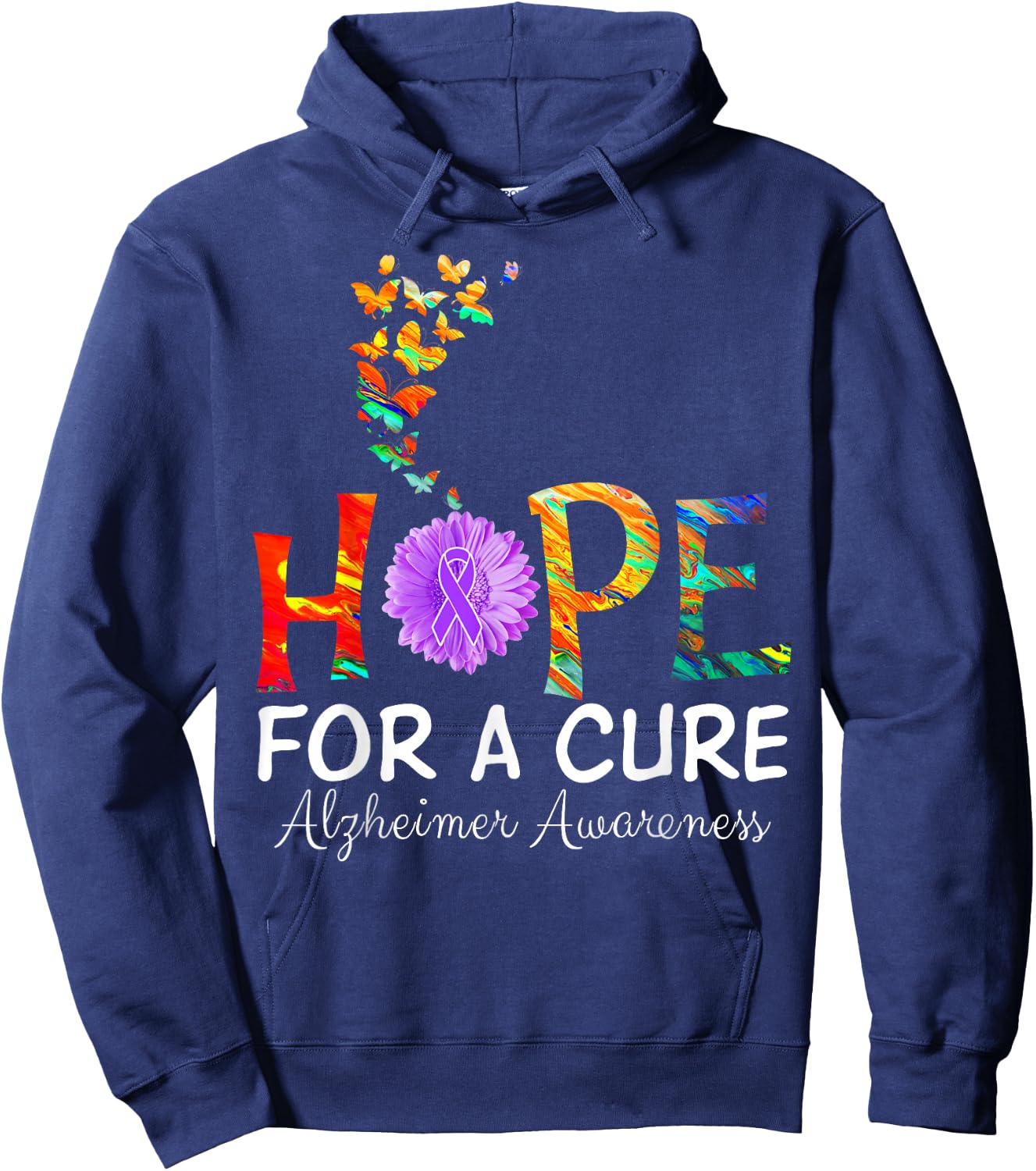 Alzheimer's awareness shirt Hope for a Cure classic Gift Hoodie - Hoodie | Navy