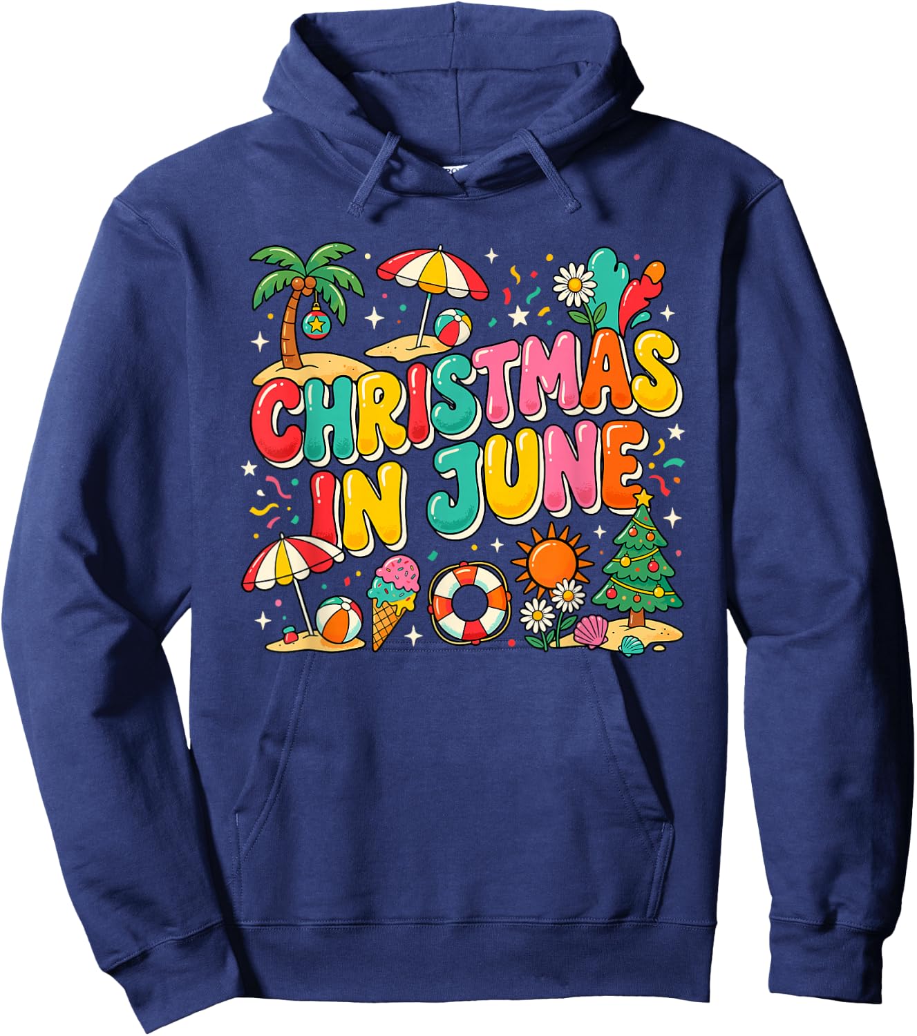 Christmas in June Summer Men Women Boys and Girls Hoodie - Hoodie | Navy