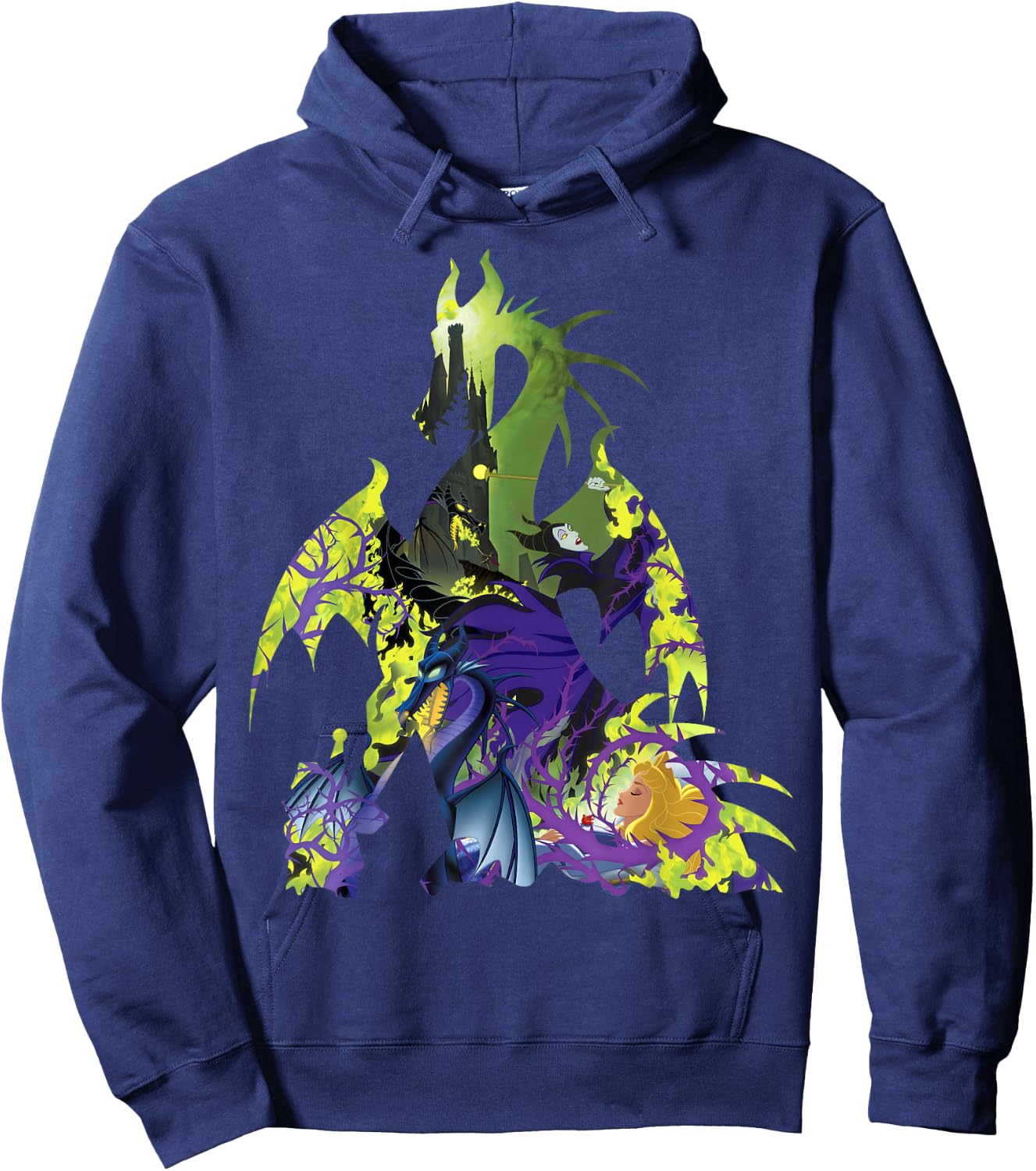 Disney Sleeping Beauty Maleficent Dragon Silhouette Hoodie - Hoodie | Navy