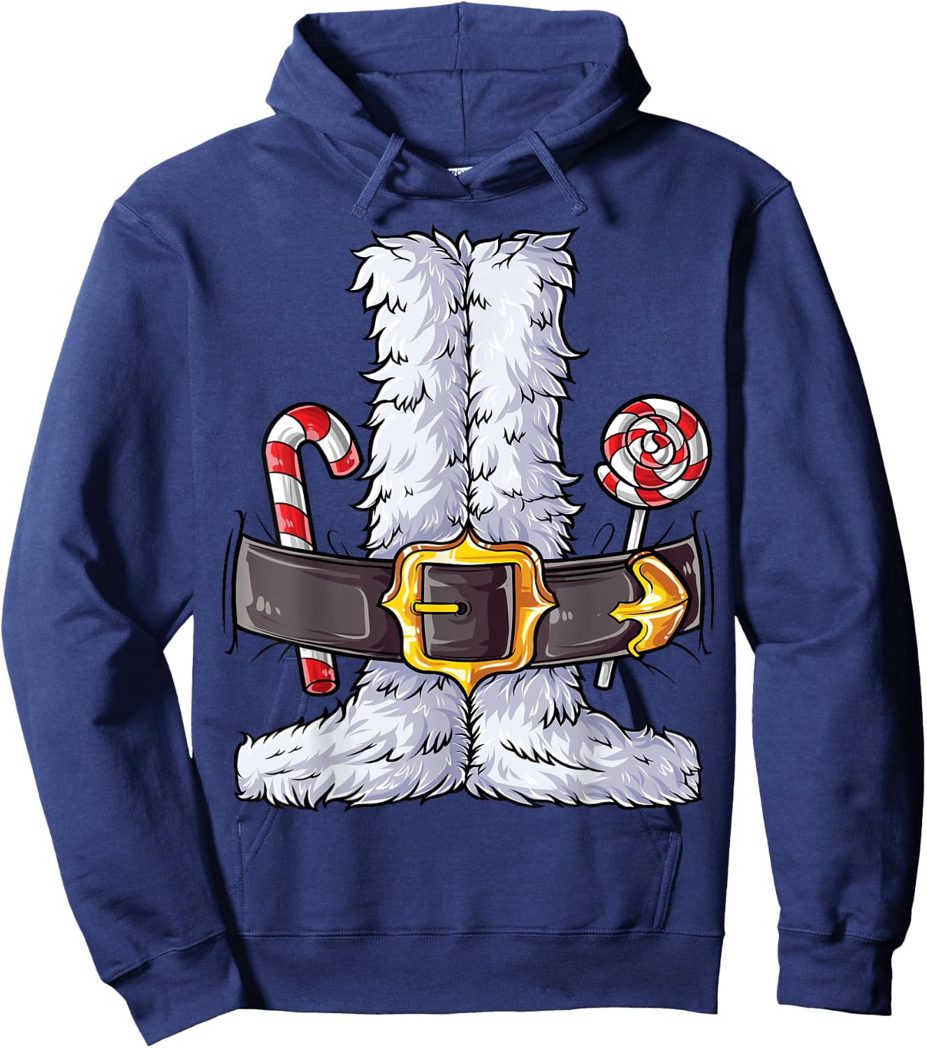 Santa Claus Costume Christmas Boys Kids Men Xmas Holiday Hoodie - Hoodie | Navy