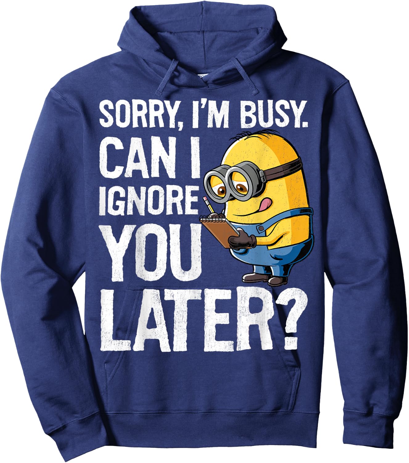 Despicable Me Minions Can I Ignore You Later Graphic Hoodie - Hoodie | Navy