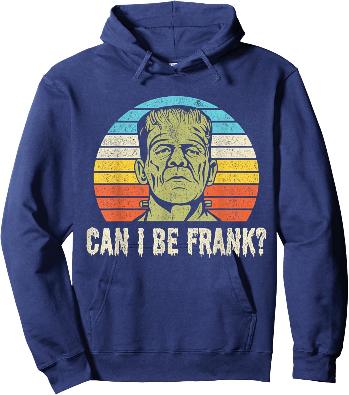 Halloween Can I be Frank? Funny Horror Frankenstein Hoodie - Hoodie | Navy