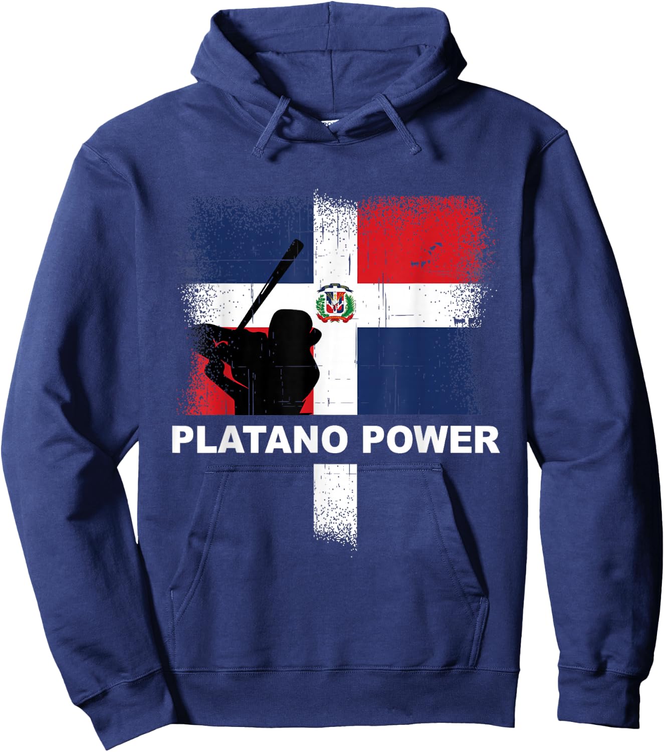 Dominican Republic Baseball Team Support Distress Shirt Hoodie - Hoodie | Navy