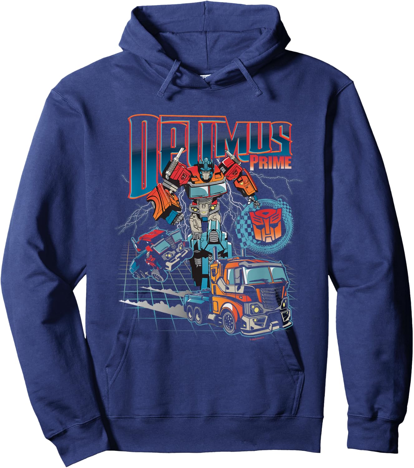 Transformers Evergreen Optimus Prime Vintage Chest Poster Hoodie - Hoodie | Navy