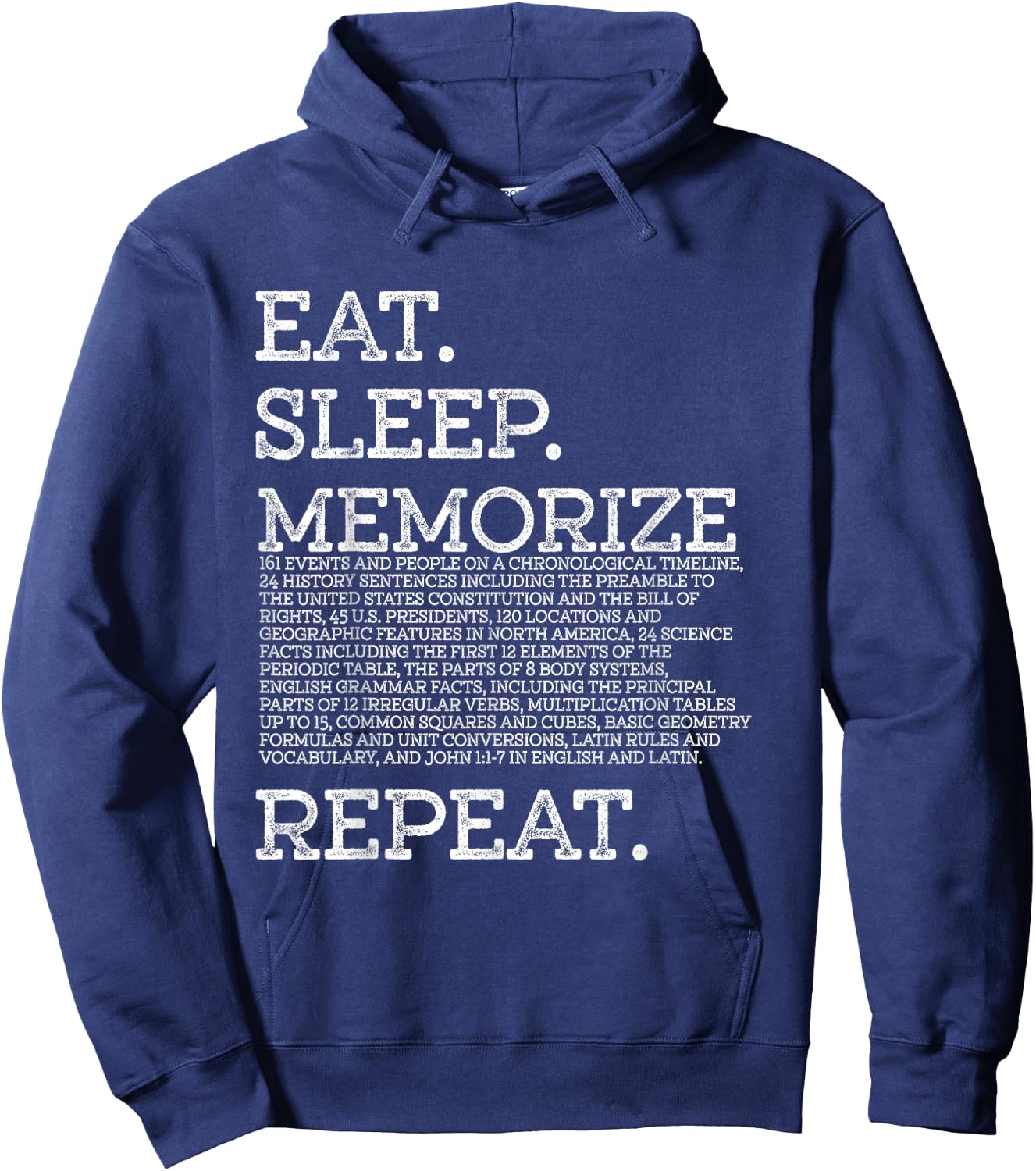 Eat Sleep Memorize Repeat Memory Master Hoodie - Hoodie | Navy