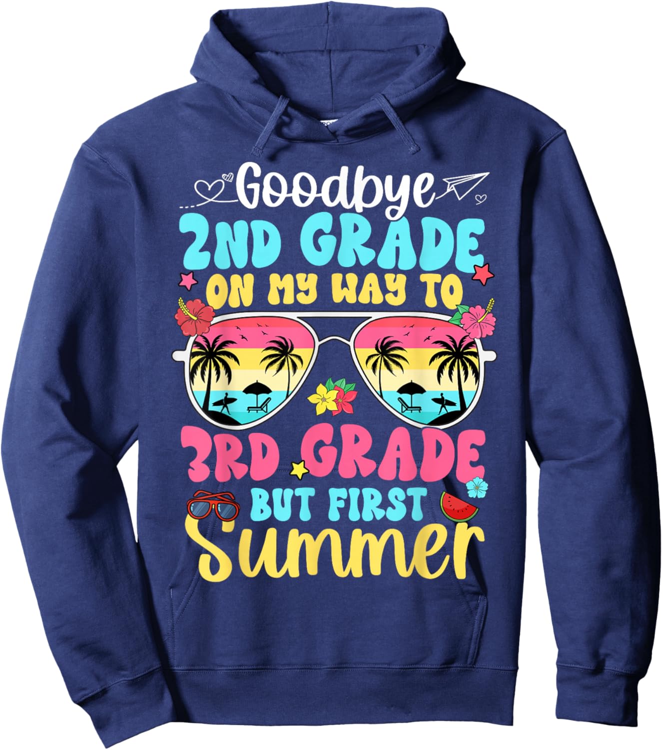 Good Bye 2nd Grade On My Way to 3rd Grade Boy Girl Student Hoodie - Hoodie | Navy