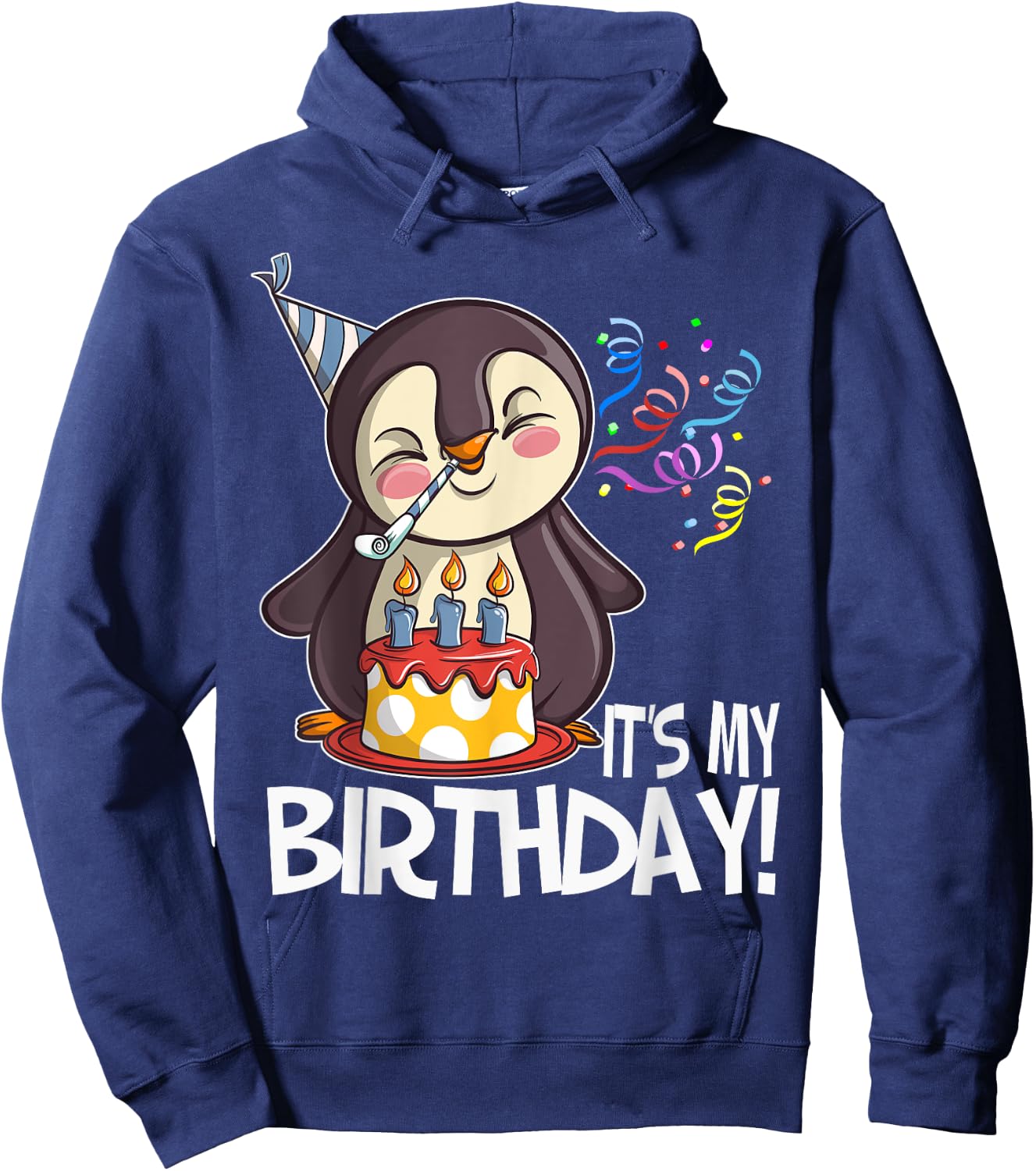 It's My Birthday Penguin T Shirt Gift Girls Boys Adults Hoodie - Hoodie | Navy