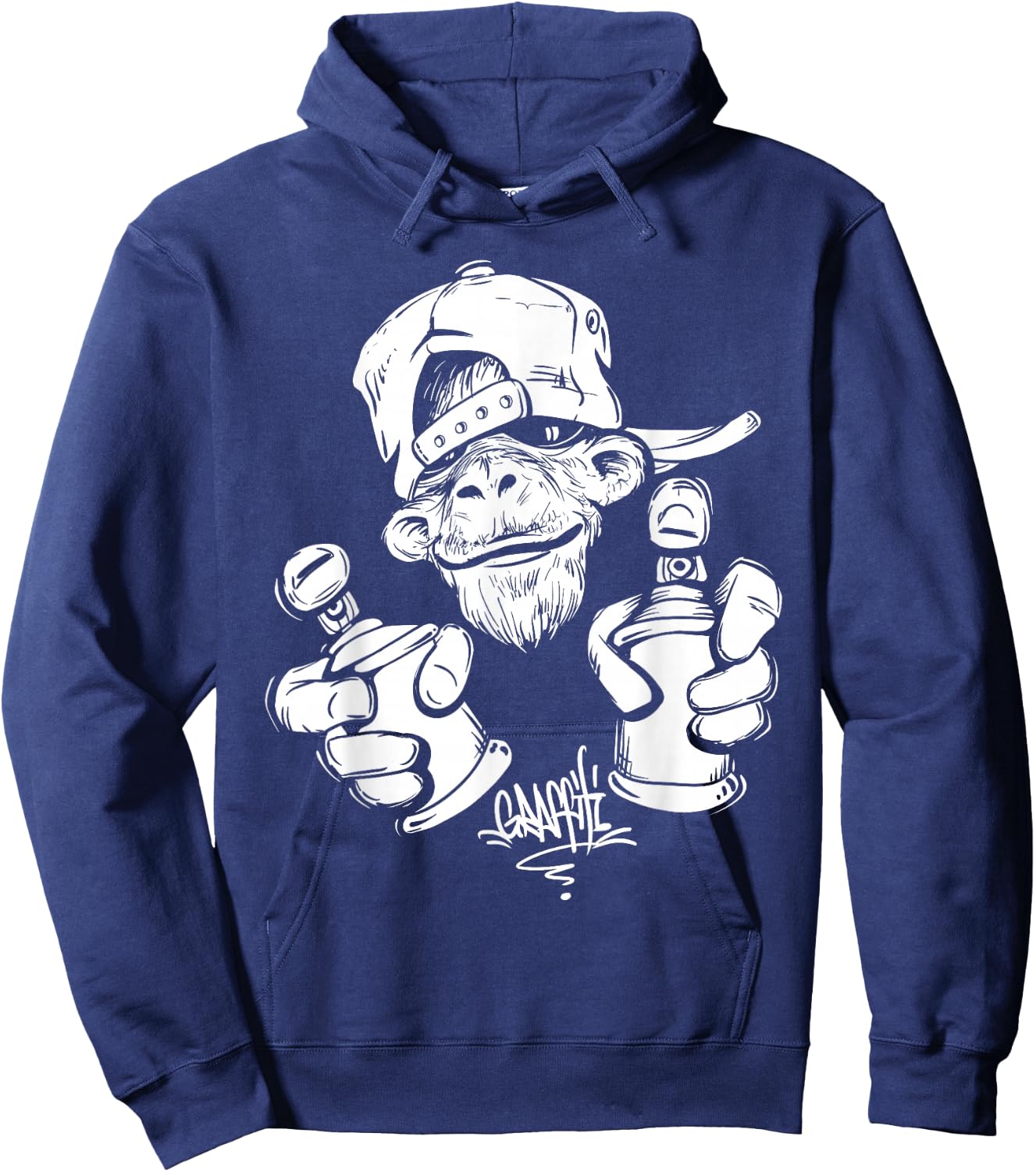 Monkey Graffiti Hip Hop Rap Music Ape Graphic Apparel Gift Hoodie - Hoodie | Navy