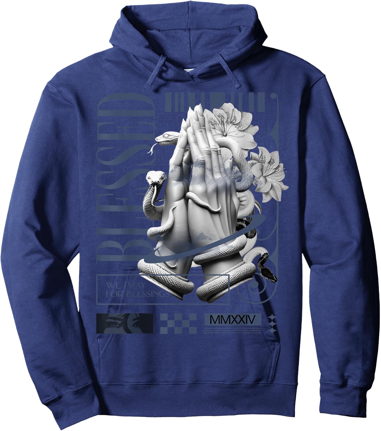 Blessed Hand Low Diffused Blue 11s Matching Men Women Hoodie - Hoodie | Navy