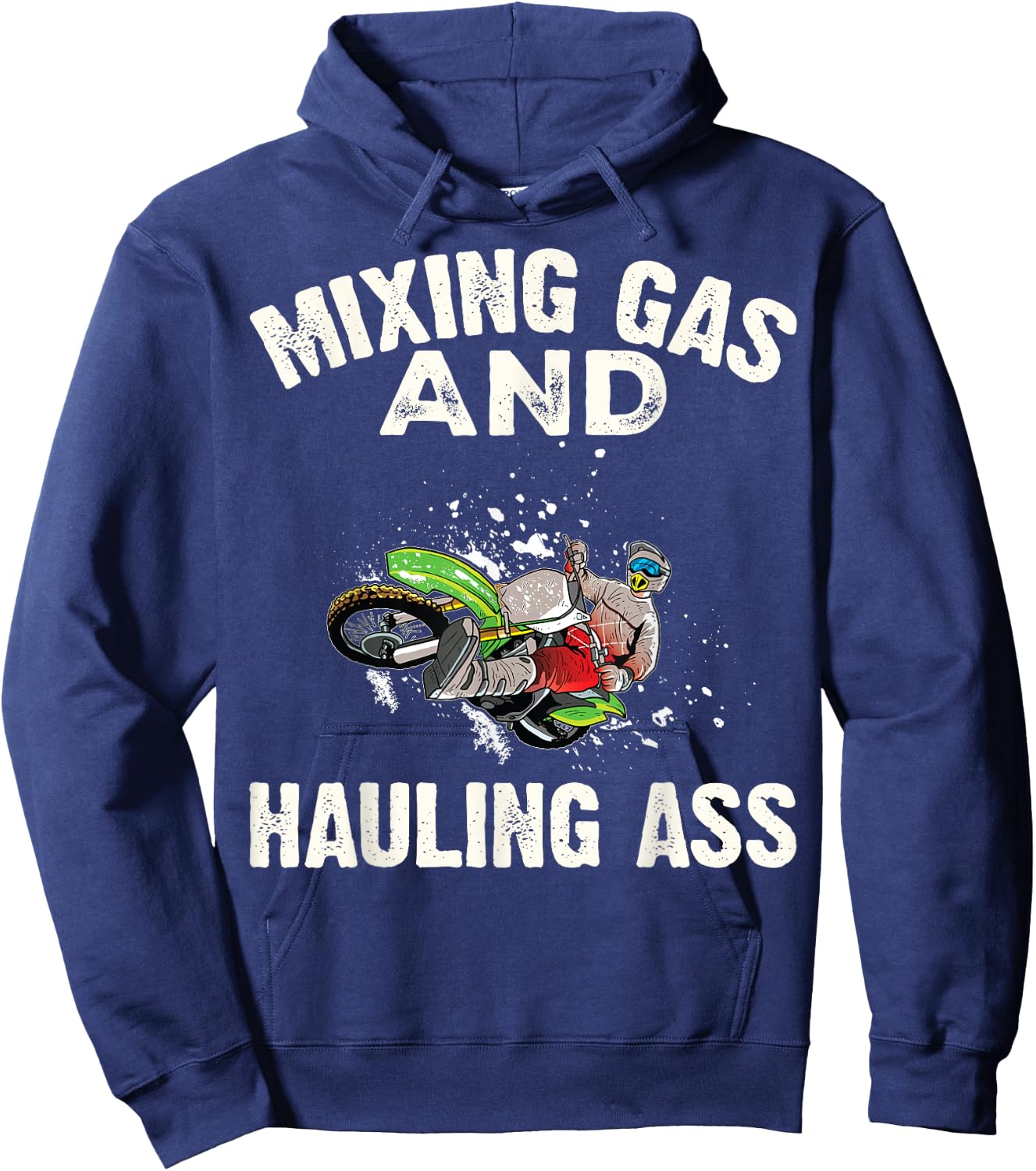 Mixing Gas And Hauling Ass Motocross Dirt Bike Boys Hoodie - Hoodie | Navy