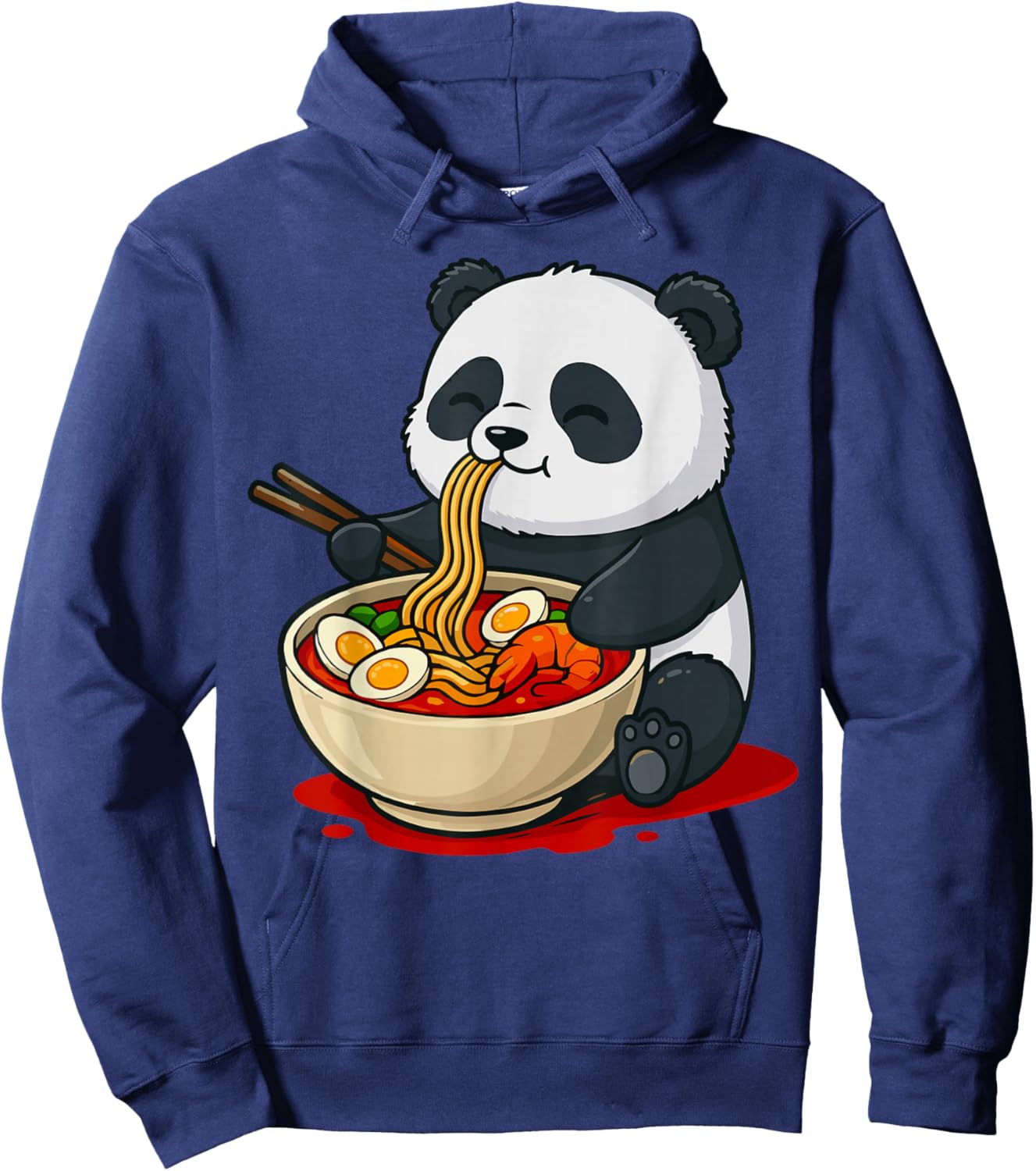 Panda Eating Ramen Noodles Hoodie - Hoodie | Navy