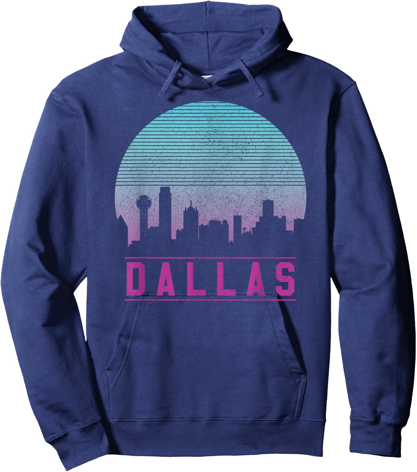 Dallas Skyline - Vintage Retro Texas Shirt Gift Hoodie - Hoodie | Navy