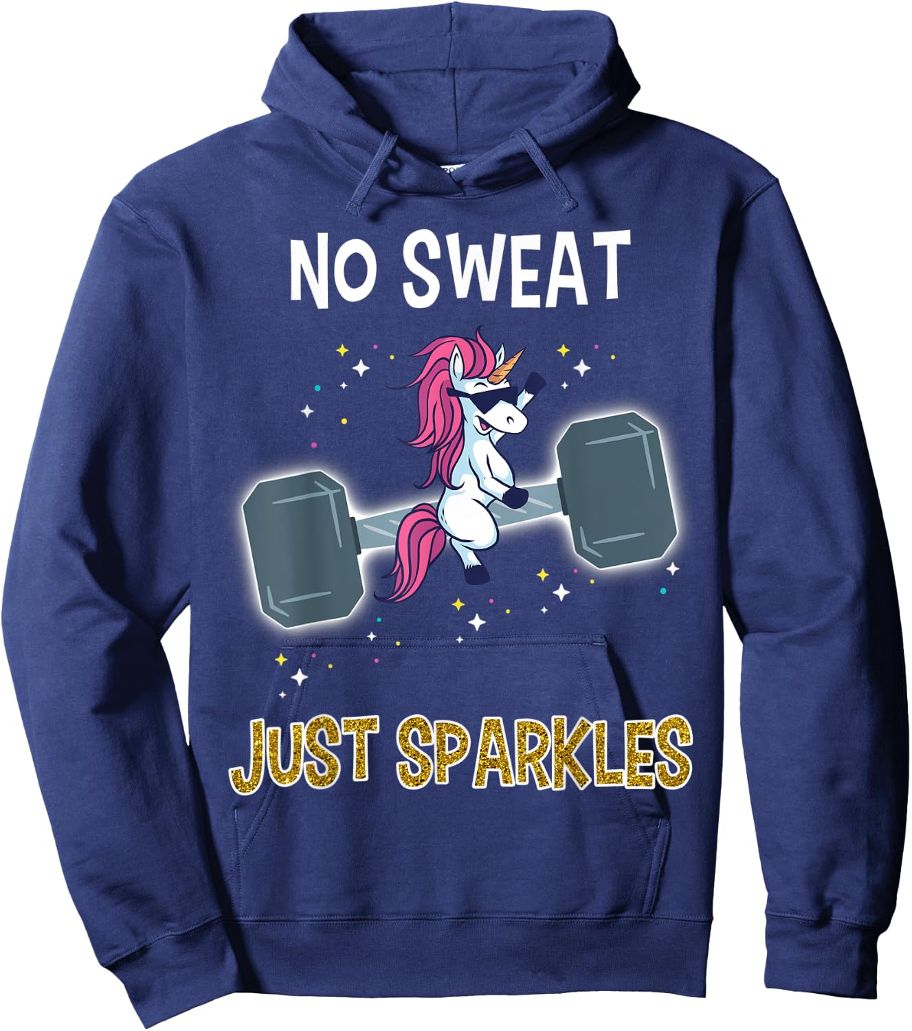 Unicorn Dumbbell Shirt Funny Unicorn Workout Gift Hoodie - Hoodie | Navy