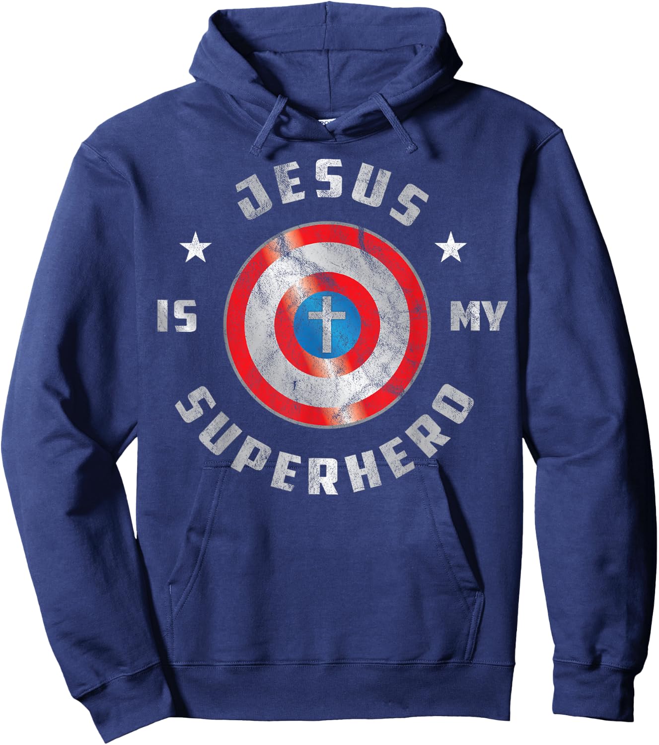 Jesus is My Superhero Fun Christian Religious Hoodie - Hoodie | Navy
