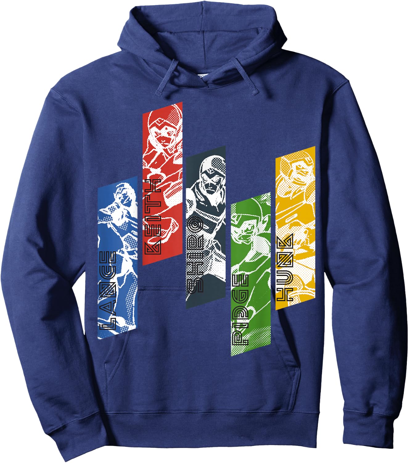 Voltron Legendary Defender 5 Lions with Names Hoodie - Hoodie | Navy