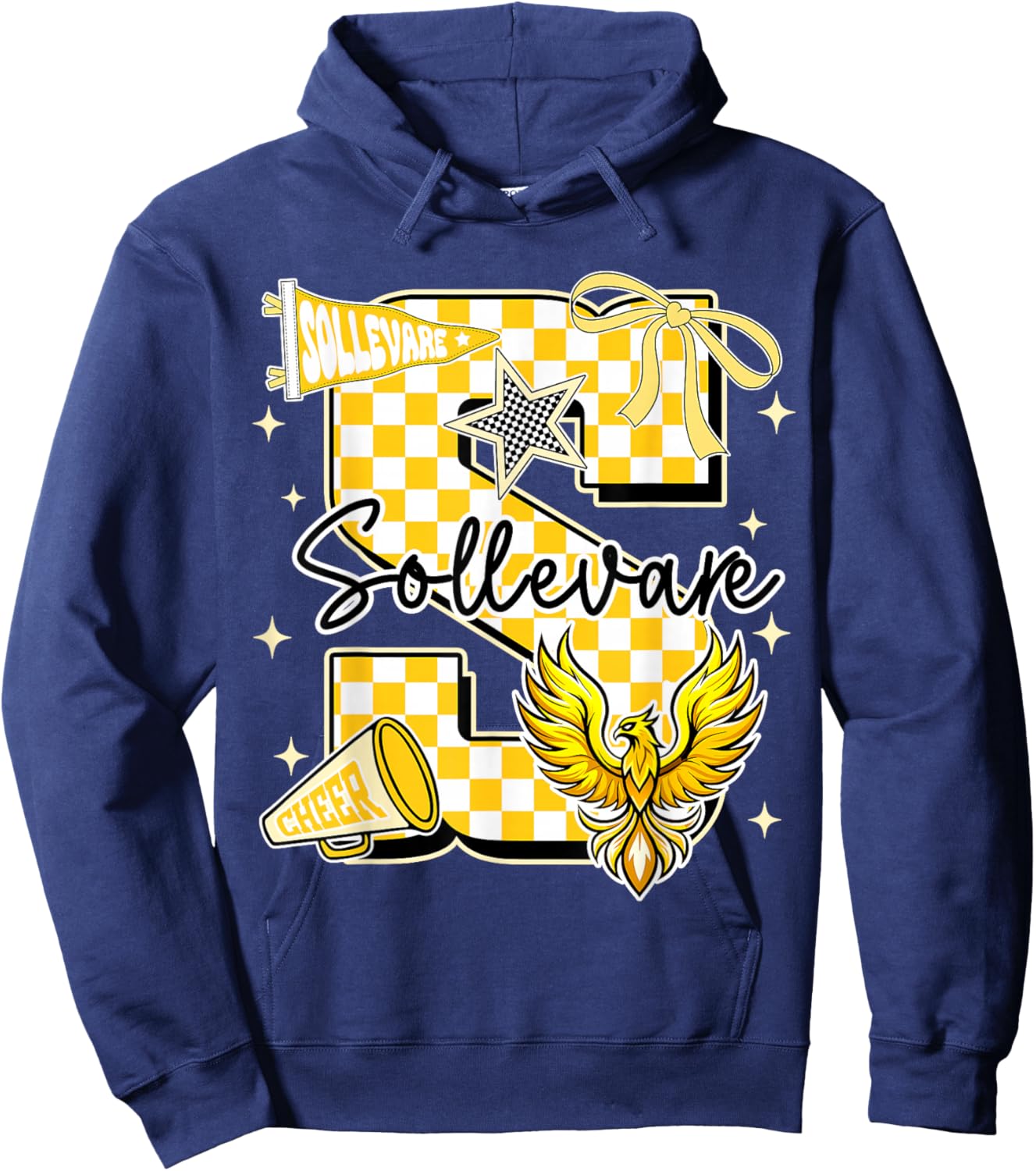 I Love Sollevare First Name Personalized Varsity Hoodie - Hoodie | Navy