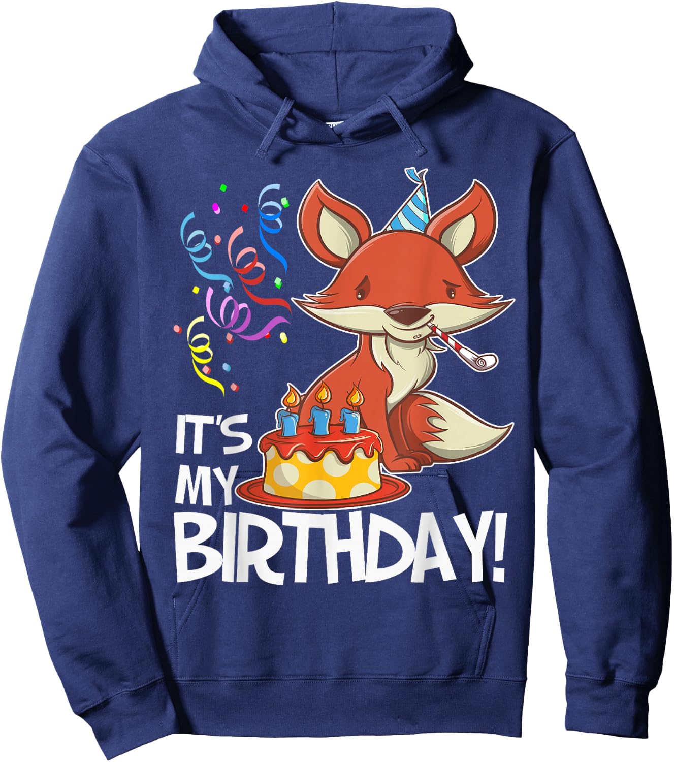 It's My Birthday Fox T Shirt Gift Girls Boys Adults Hoodie - Hoodie | Navy