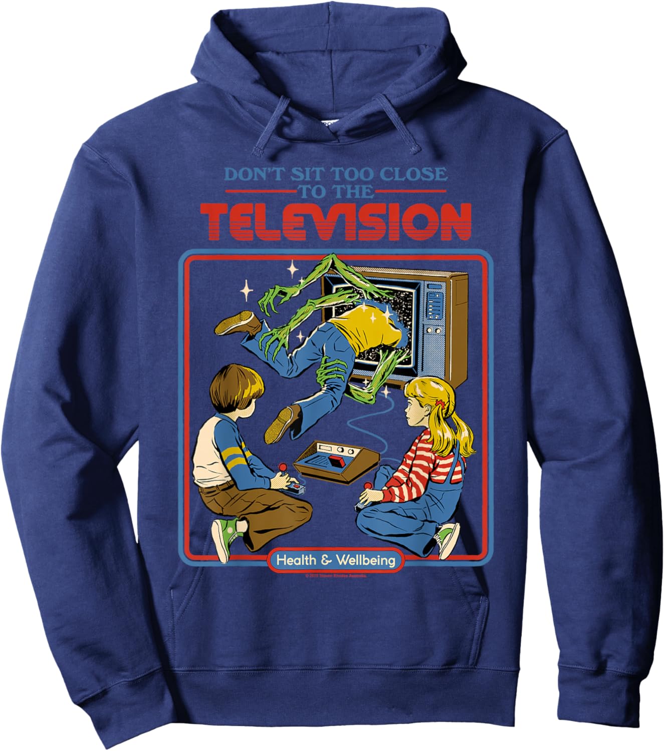 Don't Sit Too Close Monsters Retro Vintage Funny Adult Humor Hoodie - Hoodie | Navy