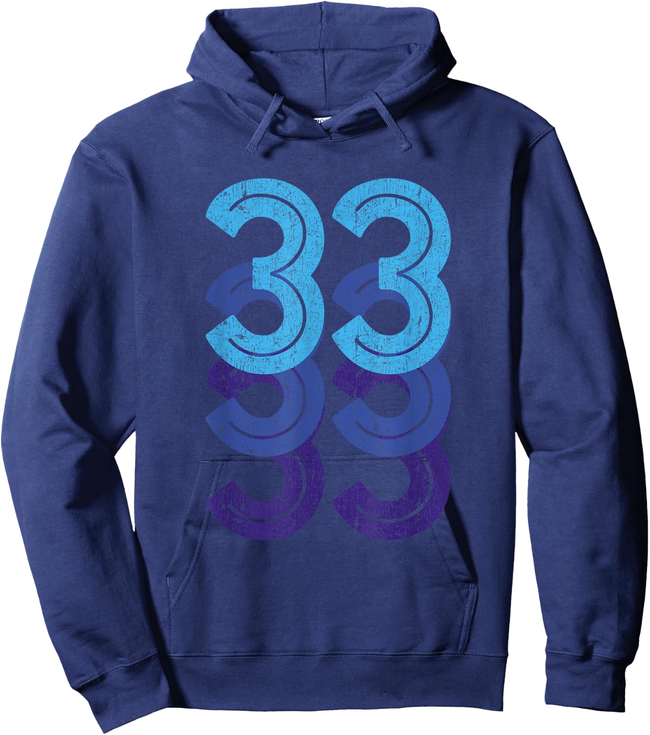 33 T Shirt 33rd Birthday Gift Sports Team Year Age Hoodie - Hoodie | Navy