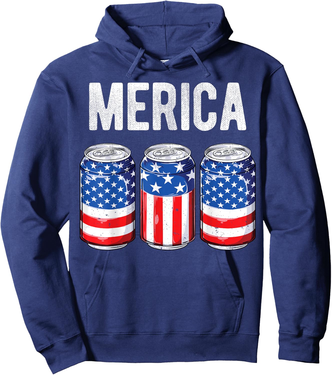 Beer American Flag 4th Of July Merica USA Men Women Drinking Hoodie - Hoodie | Navy