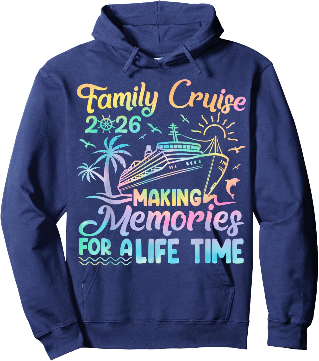 Family Cruise Ship Summer Vacation Trip 2026 Group Matching Hoodie - Hoodie | Navy