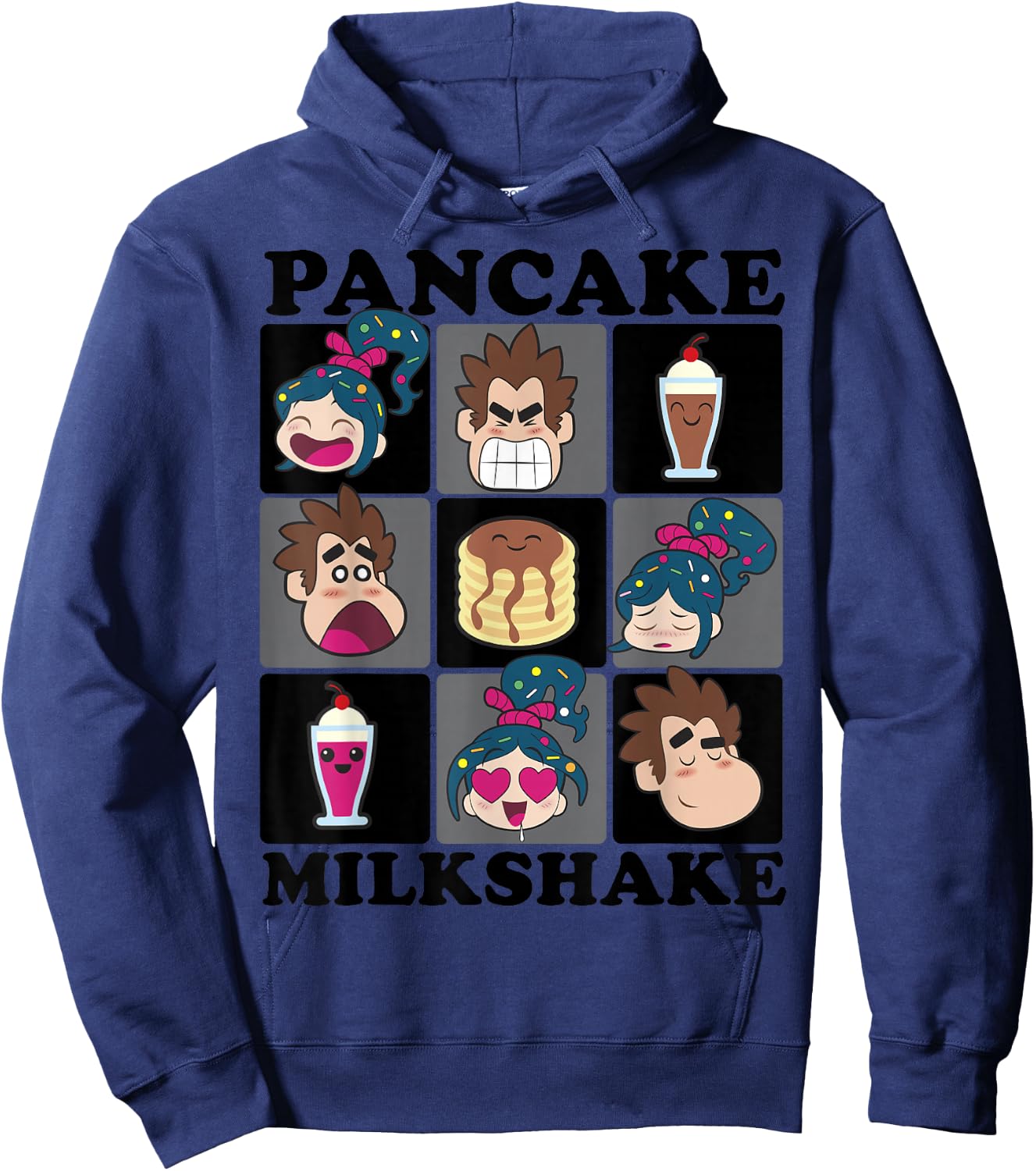Disney Wreck It Ralph 2 Pancake Grid Graphic Hoodie - Hoodie | Navy