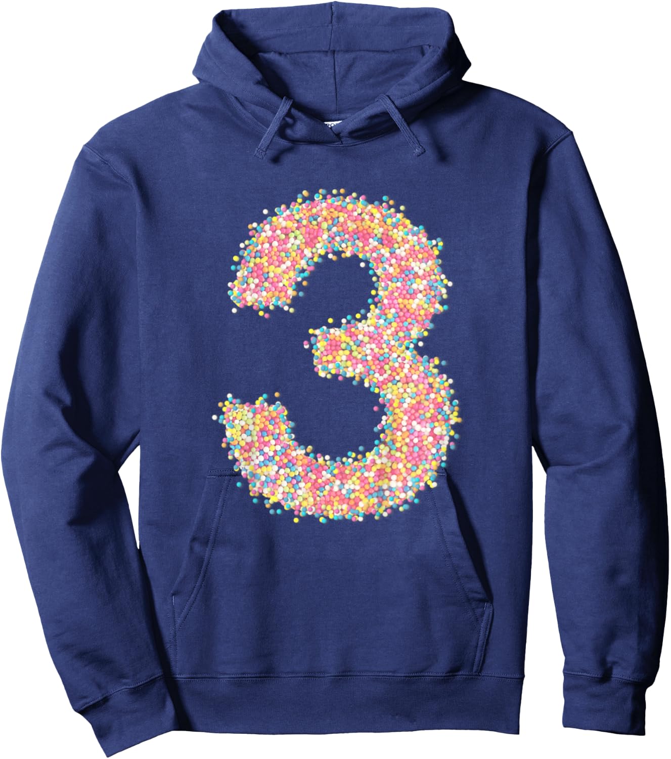 Kids Kids 3rd Birthday Rainbow Sprinkles 3 Hoodie - Hoodie | Navy