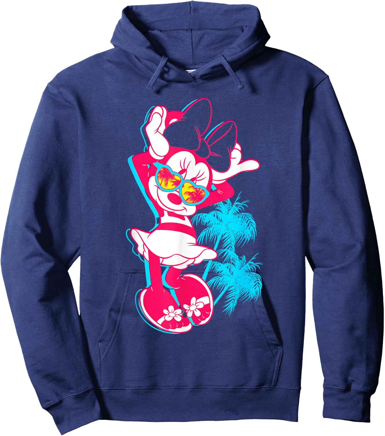 Disney - Neon Minnie Mouse Hollywood Hoodie - Hoodie | Navy
