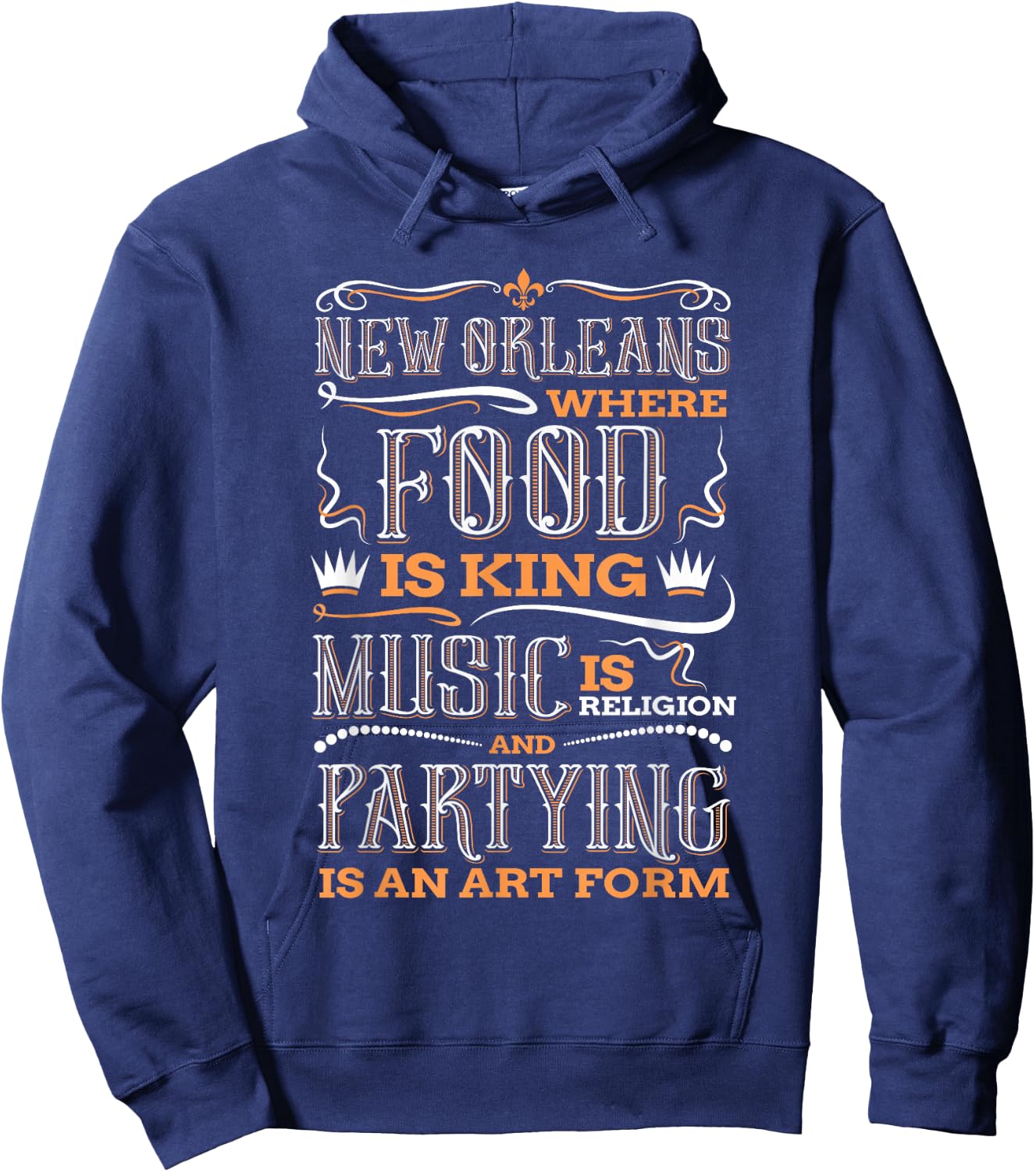 New Orleans Louisiana Vintage Souvenir Gift Hoodie - Hoodie | Navy