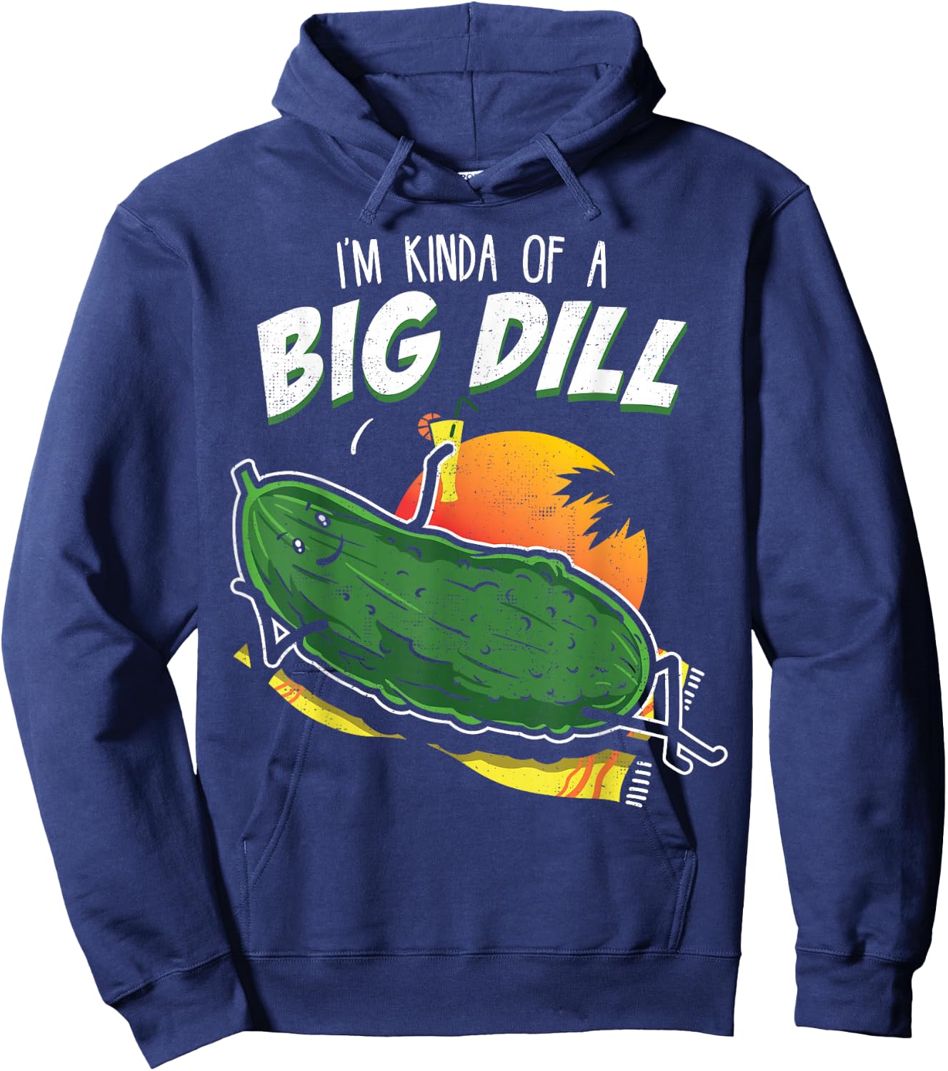Pickle Fan Pun Design - I'm Kinda Bill Dill Joke Hoodie - Hoodie | Navy