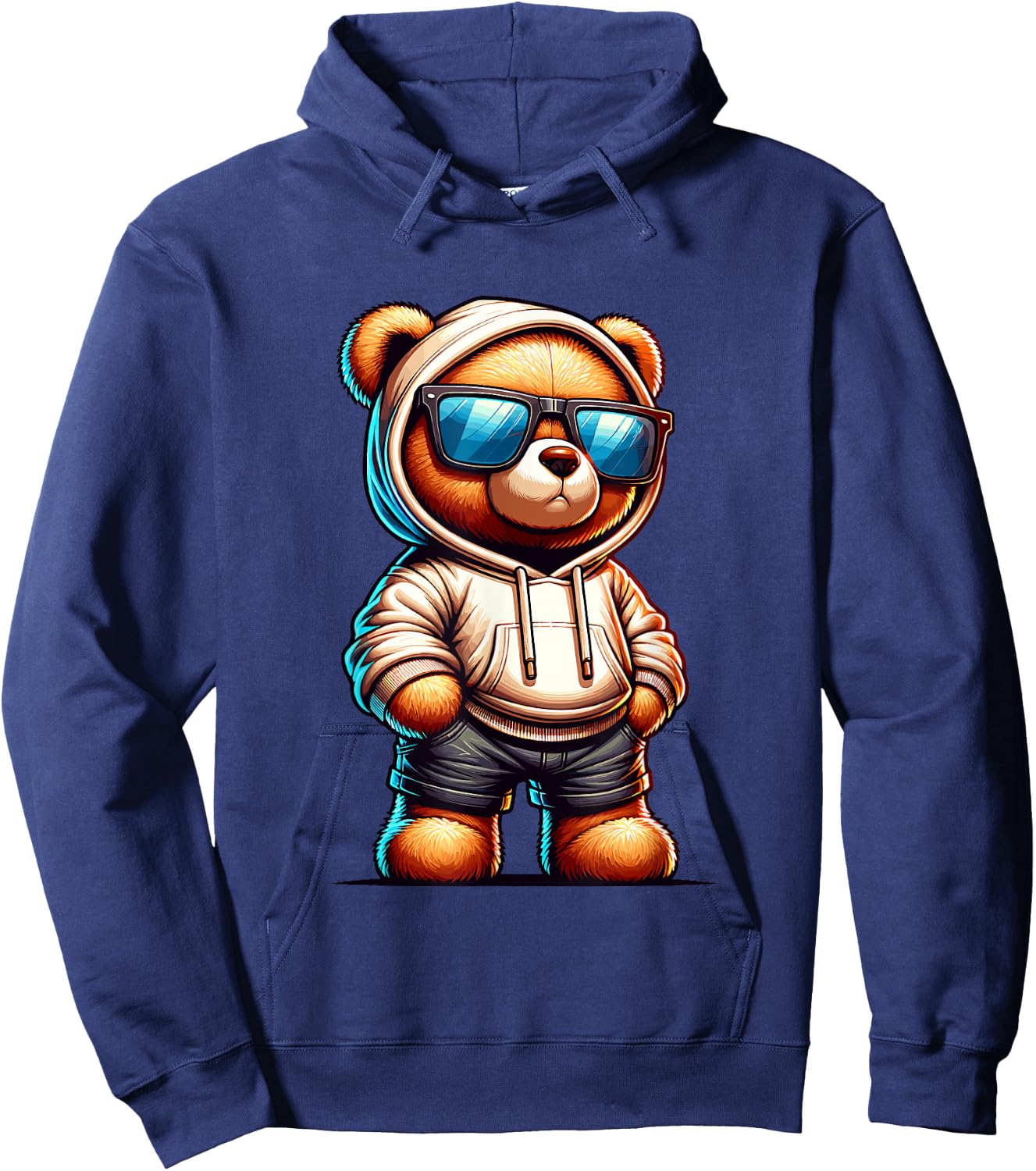 Teddy Bear Graphic Bears Cool Hip Hop Streetwear Colorful Hoodie - Hoodie | Navy