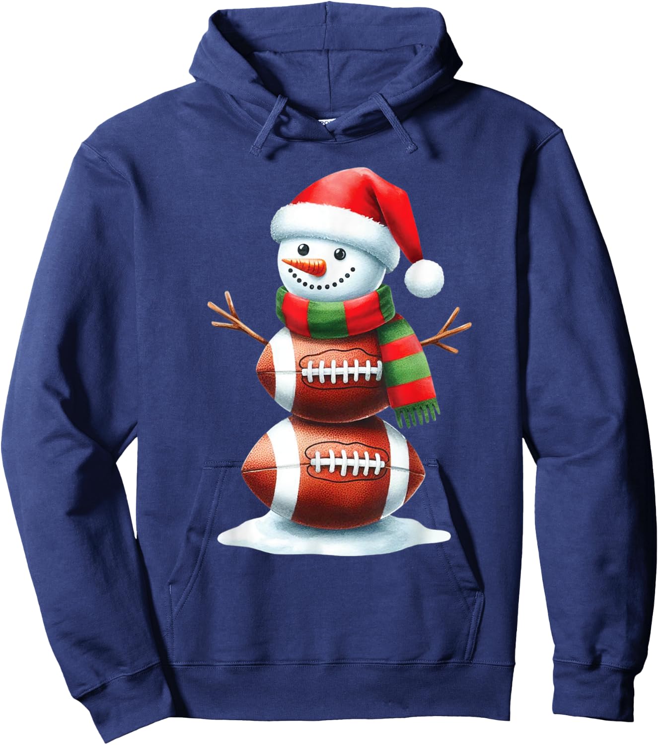 Christmas Football Women Men Kids Christmas Snowman Football Hoodie - Hoodie | Navy