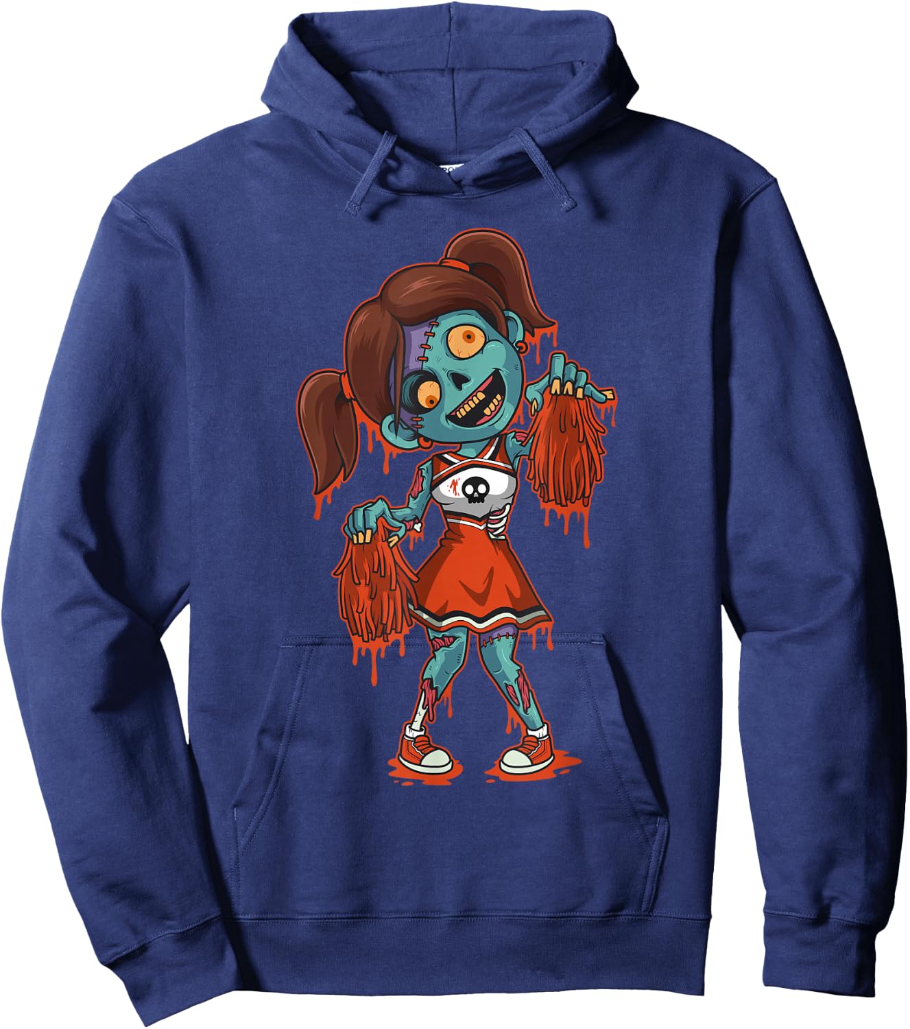 Zombie Cheerleader Halloween Trick or Treat Gift Hoodie - Hoodie | Navy